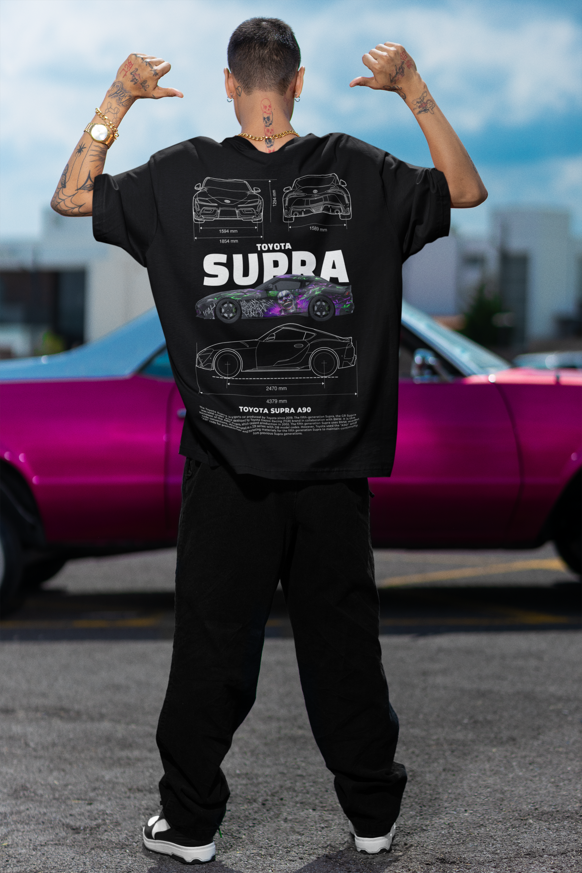 Supra Blueprint, Oversized Unisex Heavyweight Tee