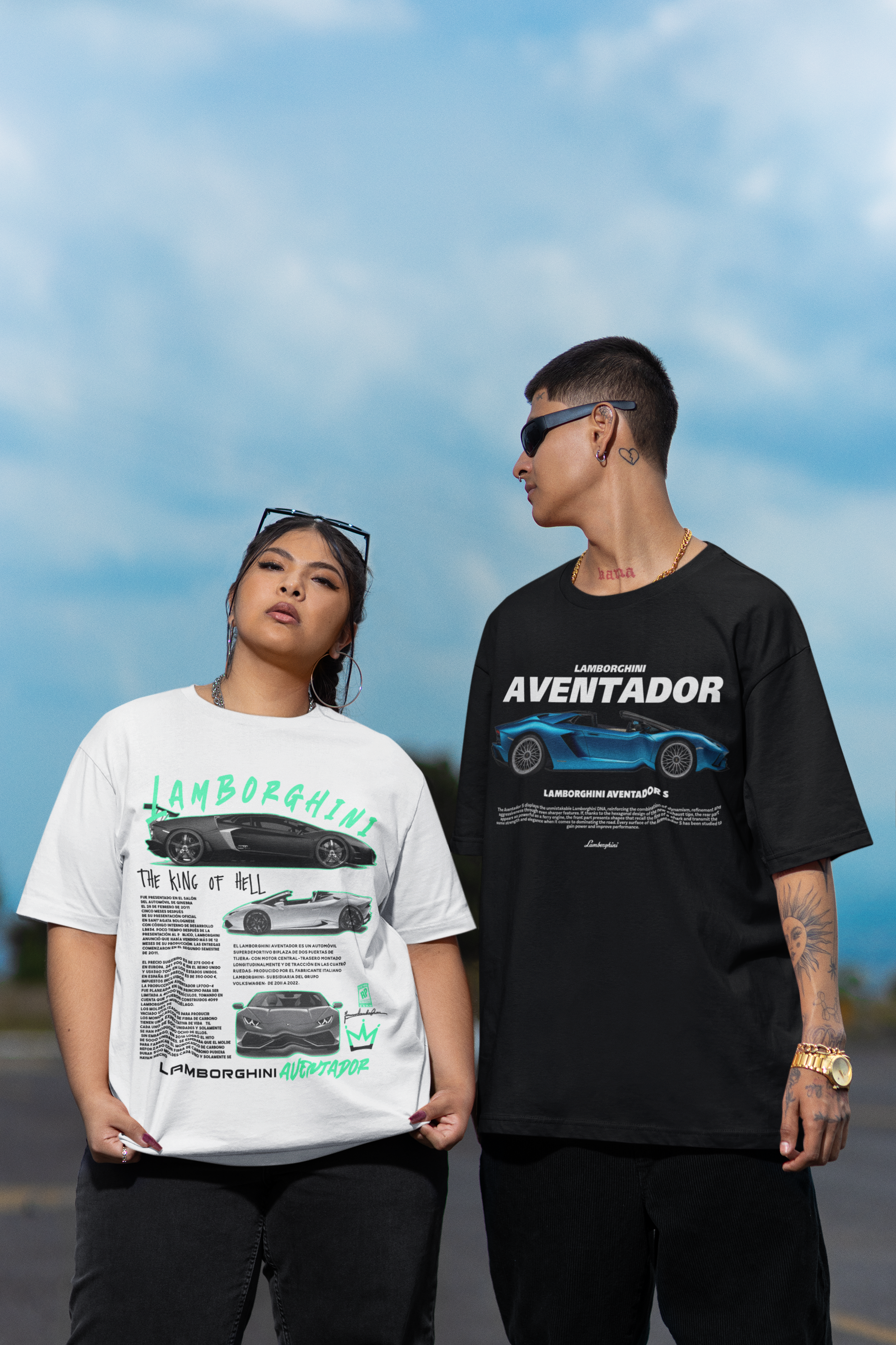 King of Hell Lamborghini, Oversized Unisex Graphic Heavyweight Tee