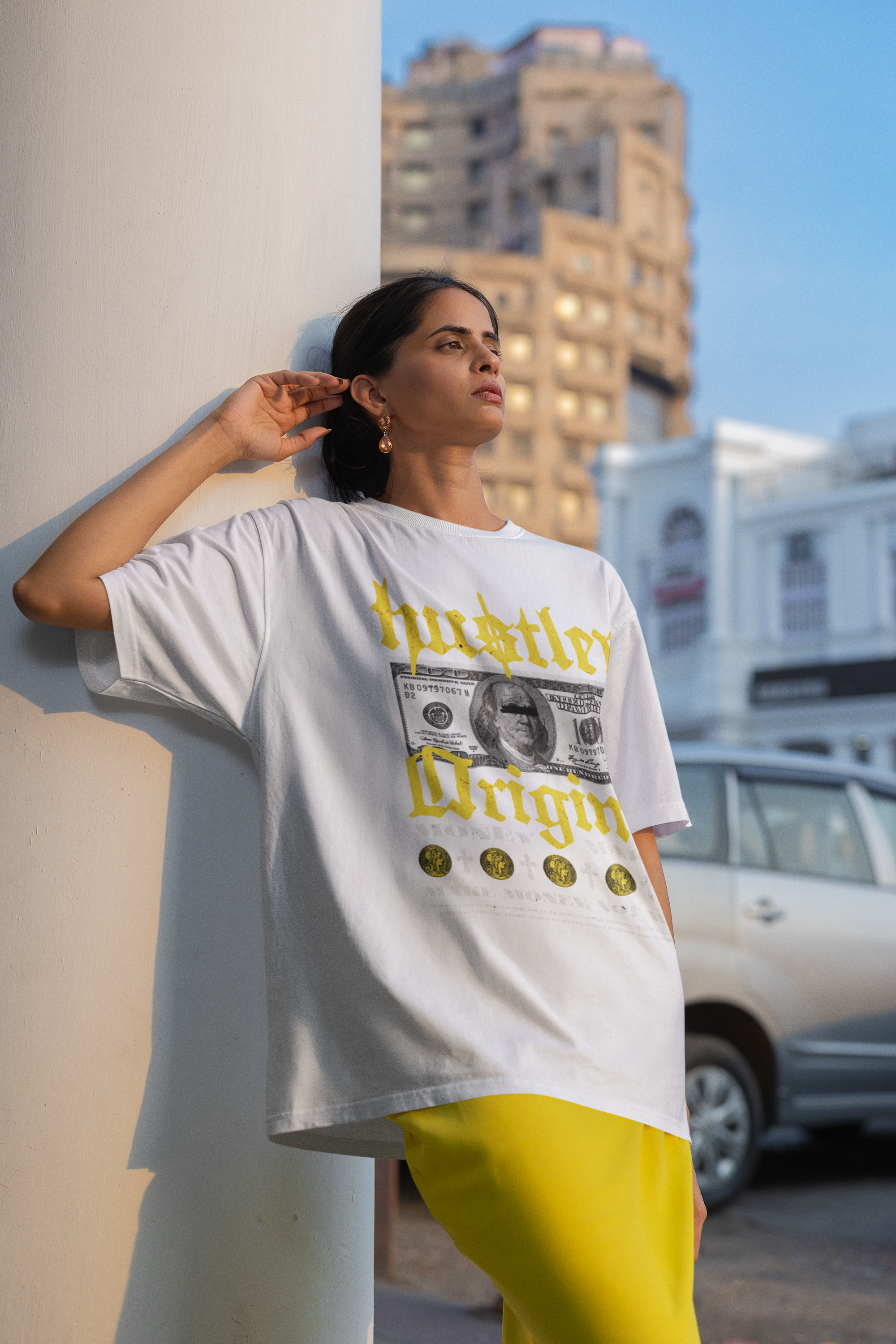 Hustler Original Dollar Oversized Graphic Heavyweight Tee