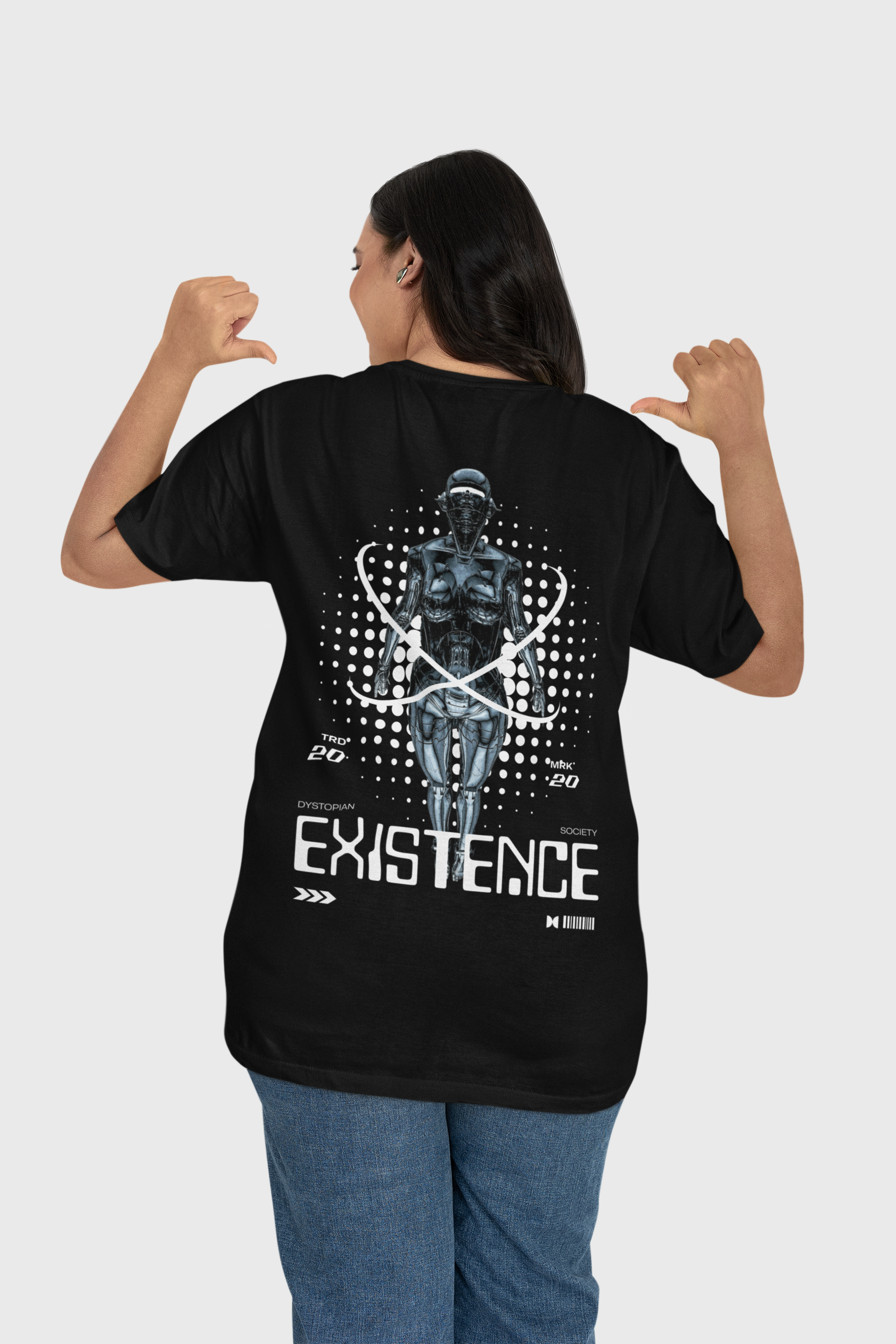 Cyborg Sentinel, Oversized Graphic Unisex Tee