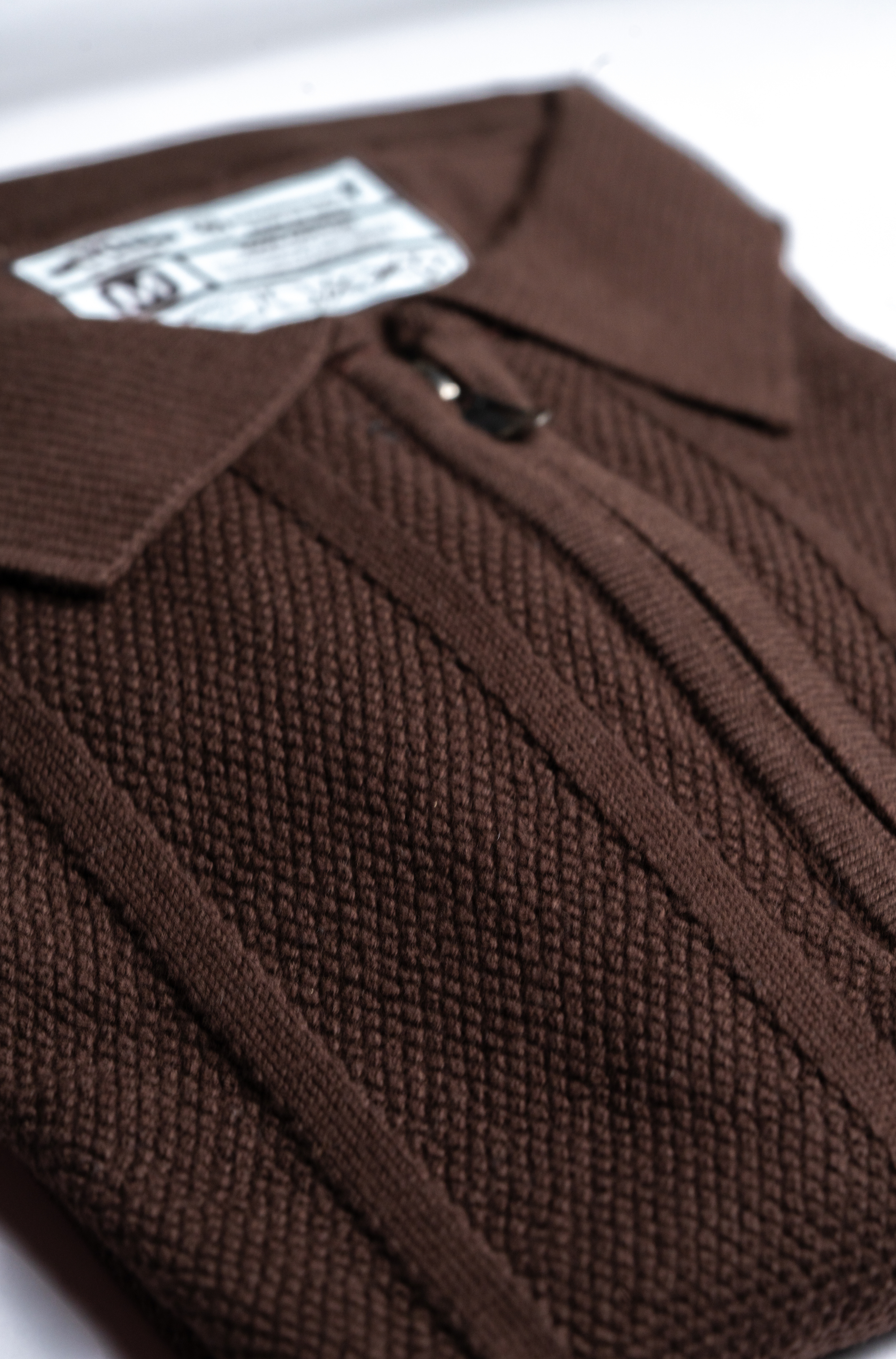 トップス TTT_MSW Zipup knit polo shirt (BROWN) TTT MSW Zipup knit polo shirt (BROWN)