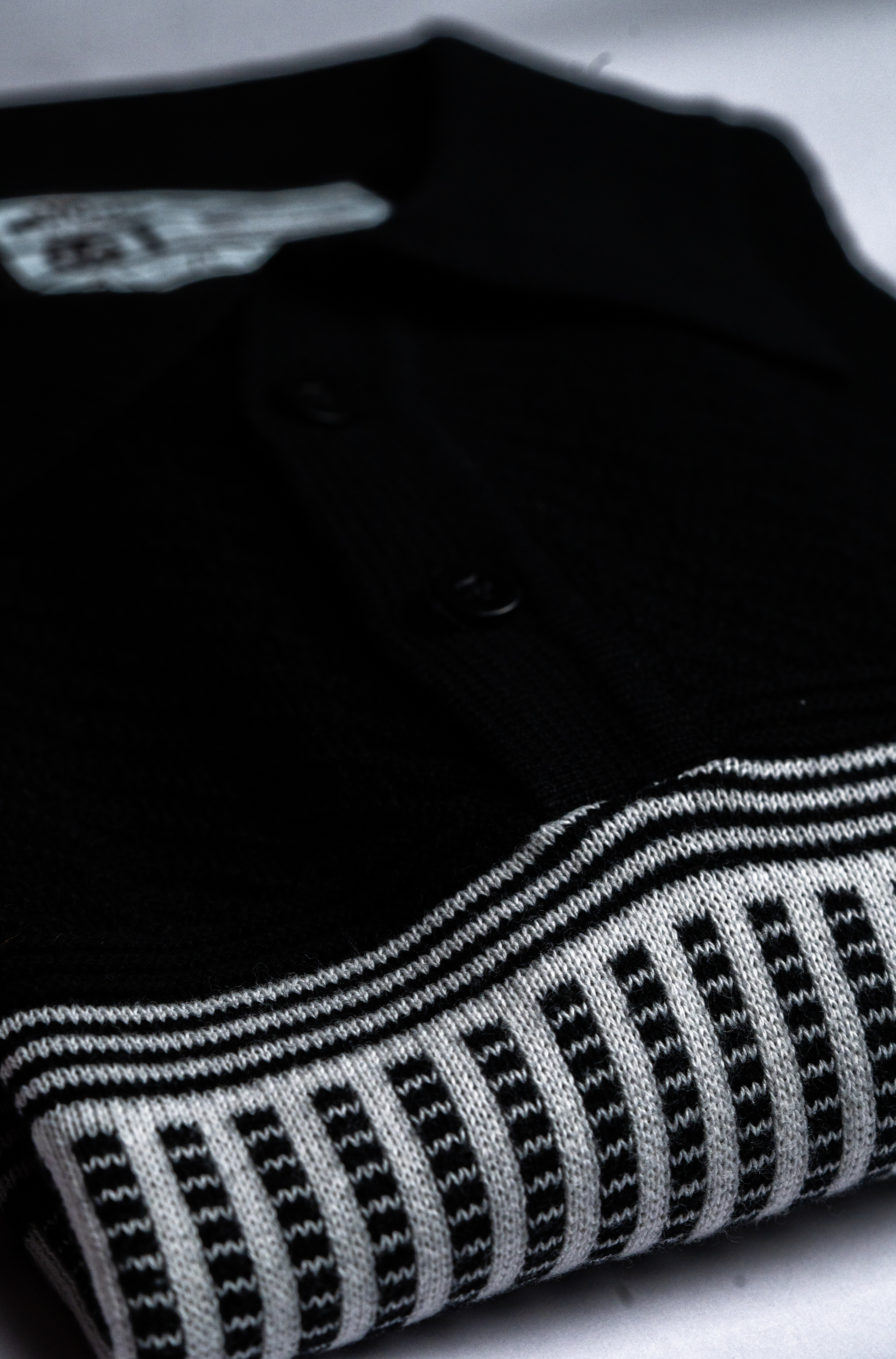 Monaco Textured Knit Polo - Midnight Black