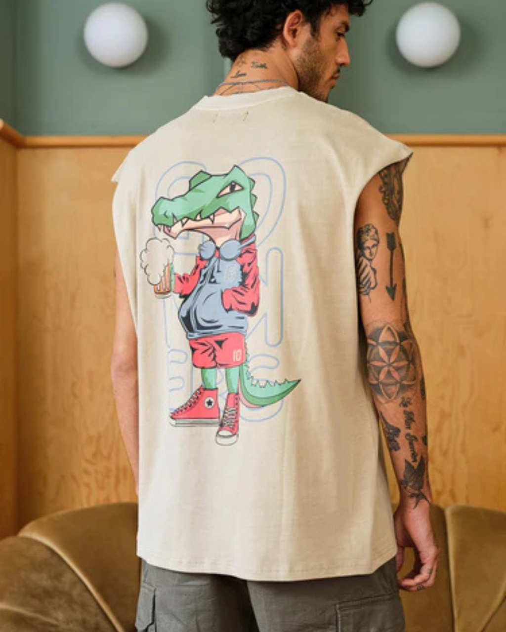 Beige See Ya Later Vest Tank