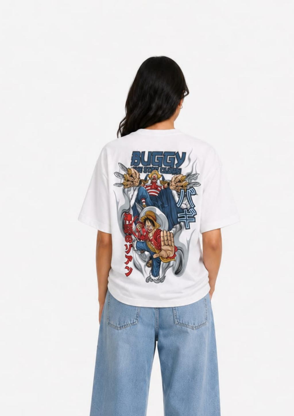 Buggy the Star Clown × Luffy Anime Oversized tee