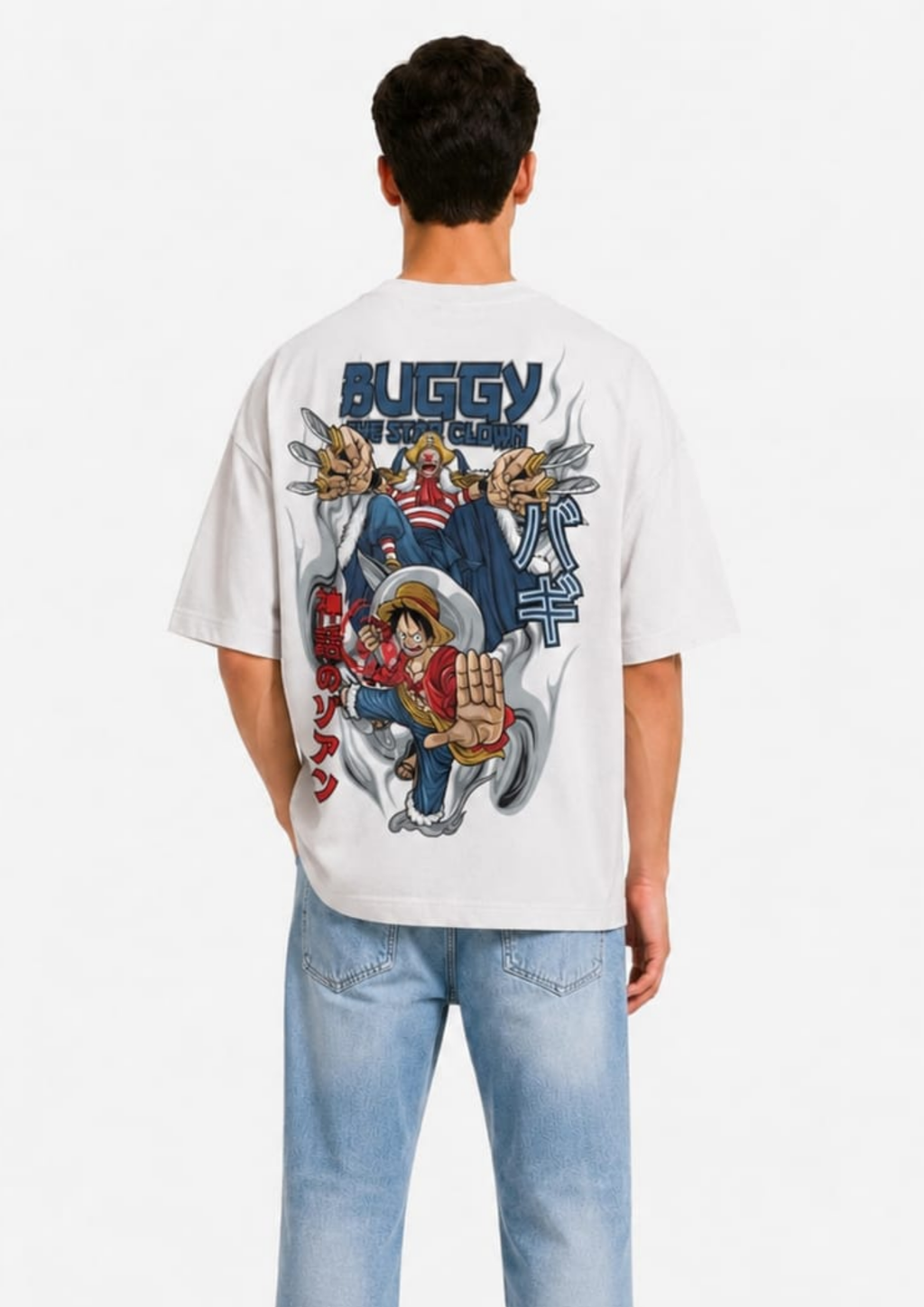 Buggy the Star Clown × Luffy Anime Oversized tee