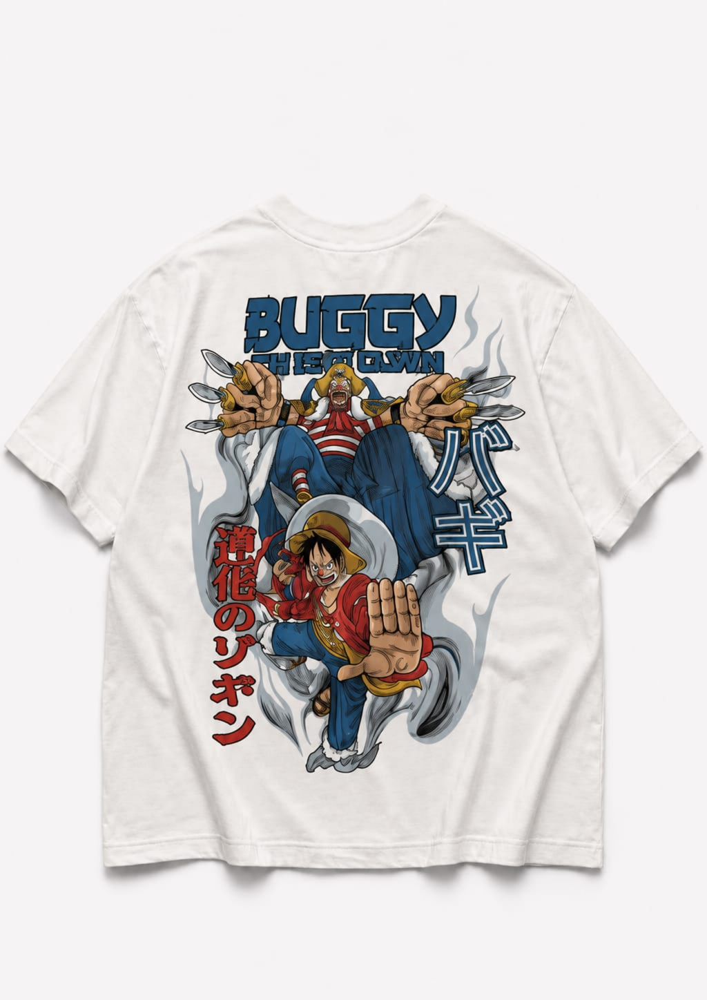 Buggy the Star Clown × Luffy Anime Oversized tee