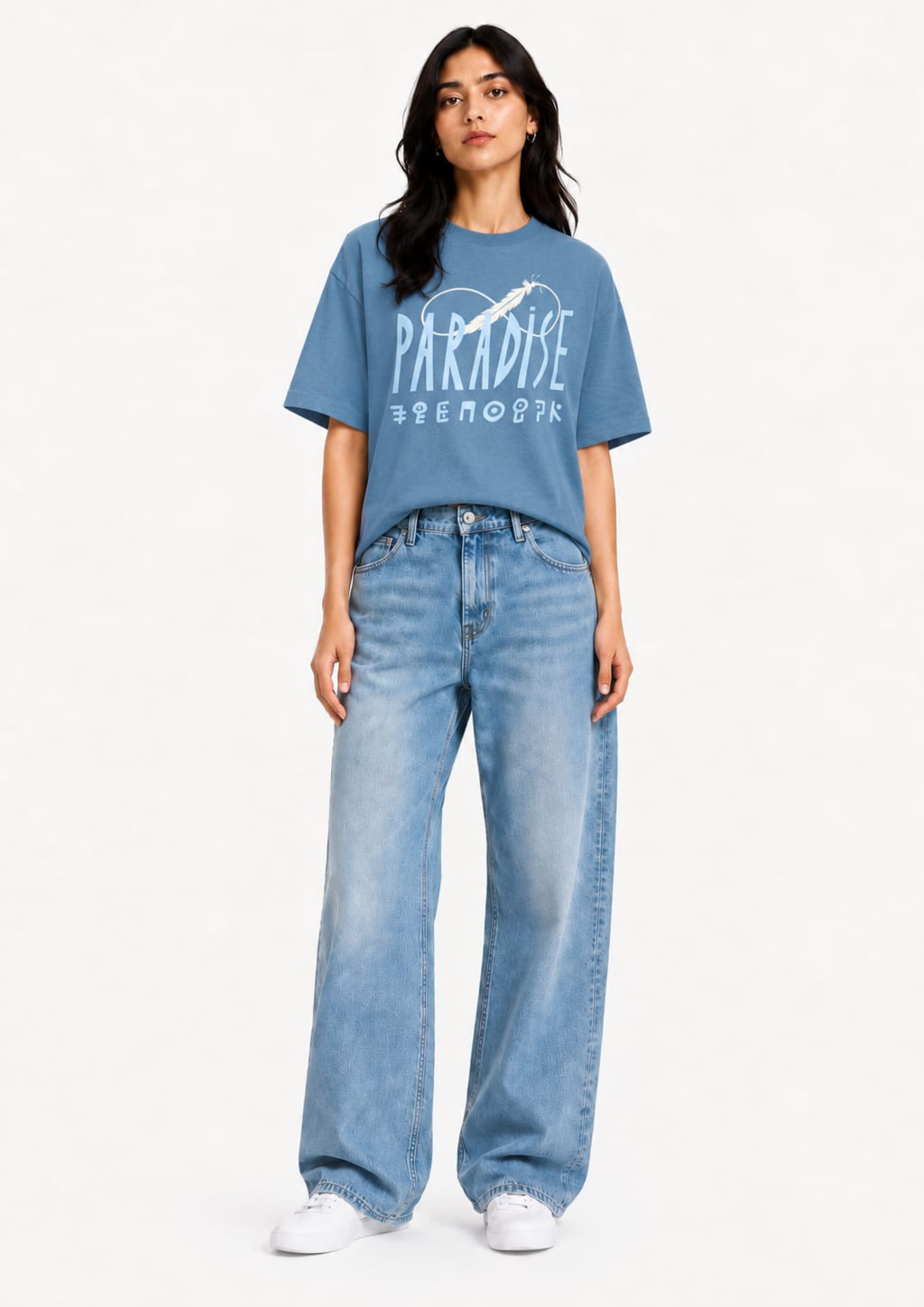 Palm Script Paradise Oversized tee