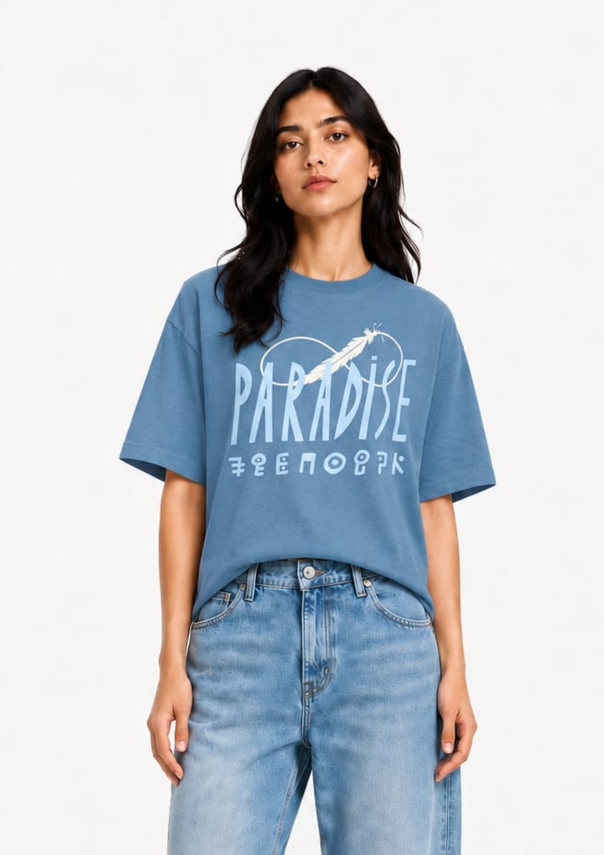Palm Script Paradise Oversized tee