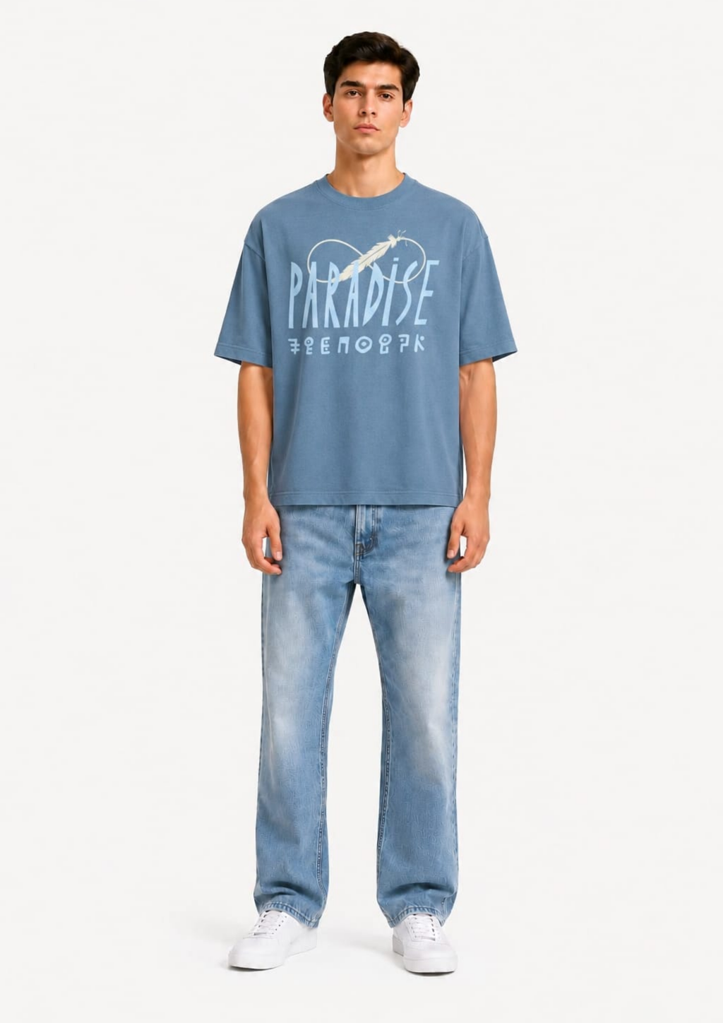 Palm Script Paradise Oversized tee