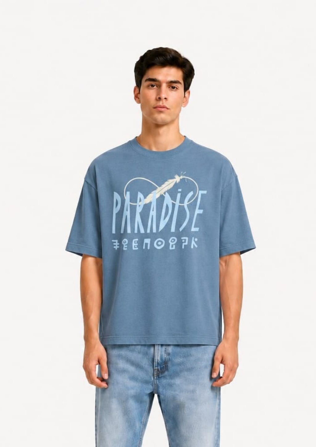 Palm Script Paradise Oversized tee