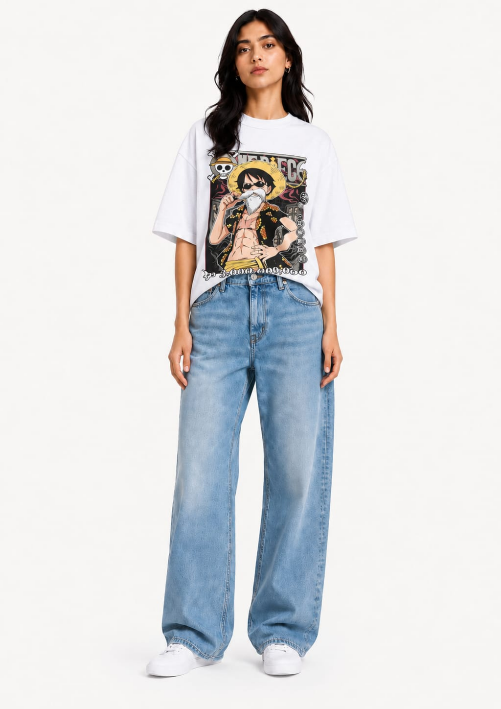 One Piece: Grandpa Luffy Street Drip Oversized tee