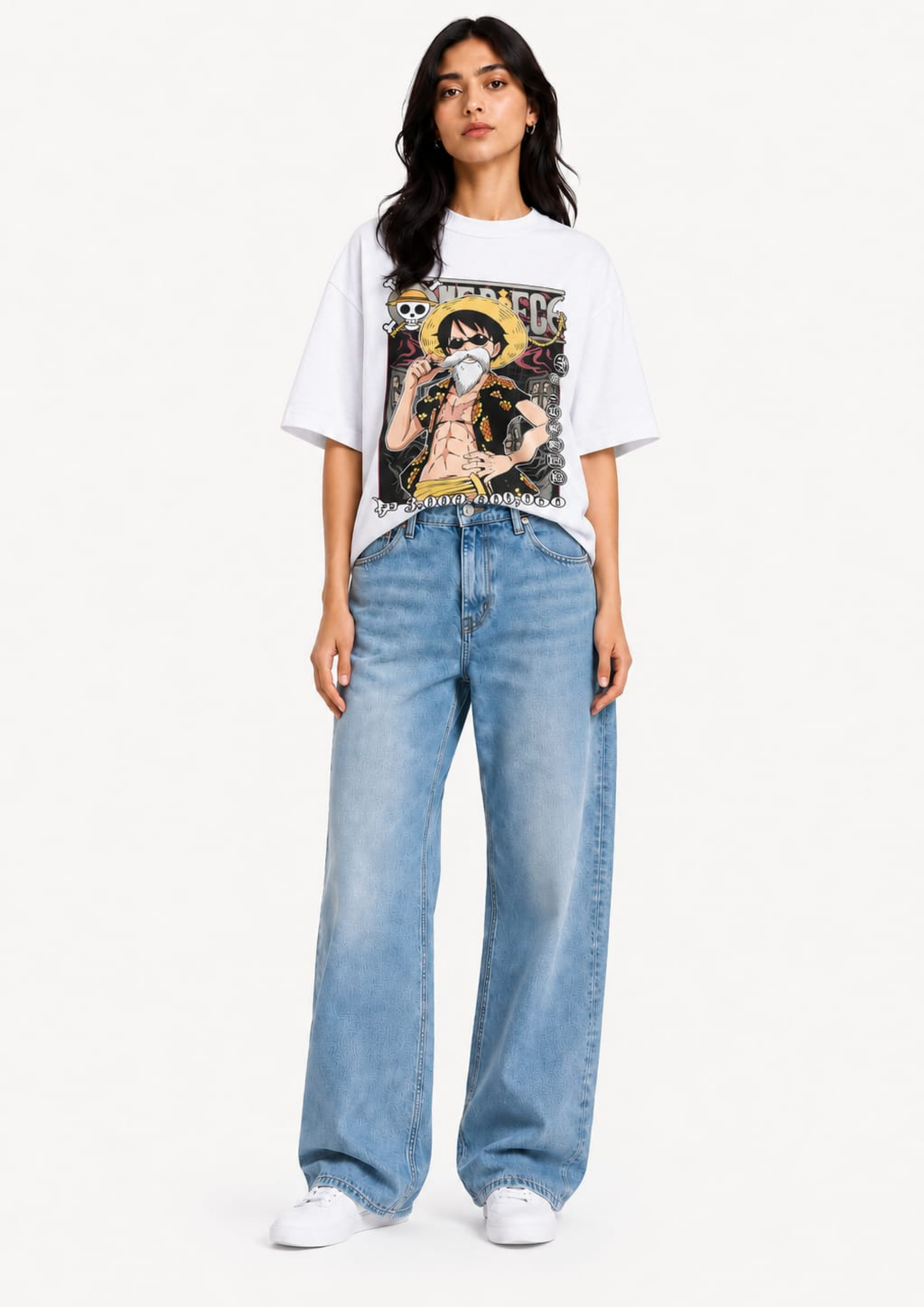 One Piece: Grandpa Luffy Street Drip Oversized tee
