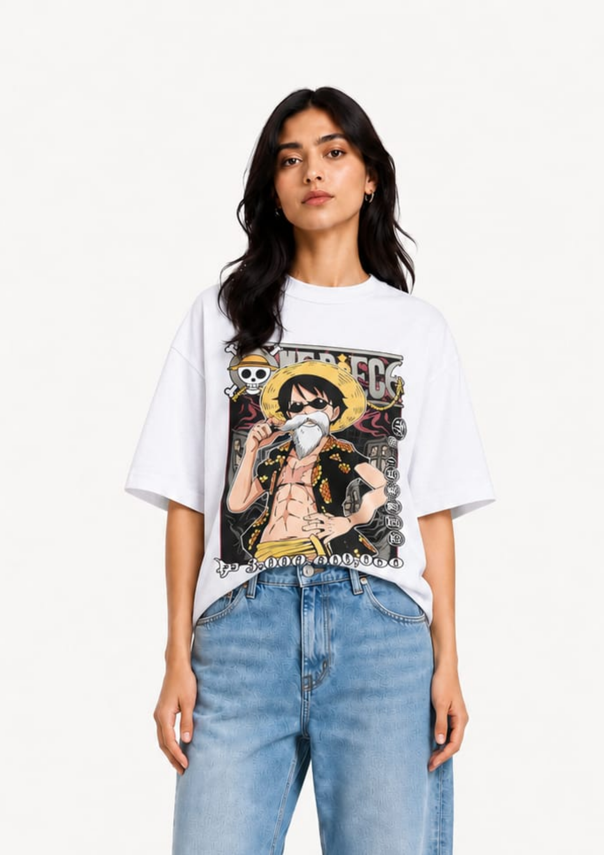 One Piece: Grandpa Luffy Street Drip Oversized tee