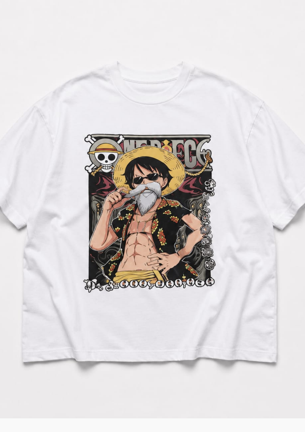 One Piece: Grandpa Luffy Street Drip Oversized tee