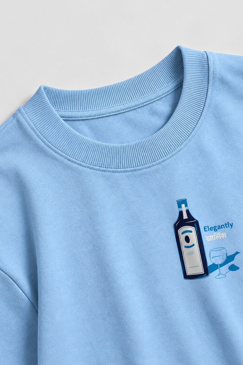 Bombayy Sapphhireee oversized tee - front print close-up