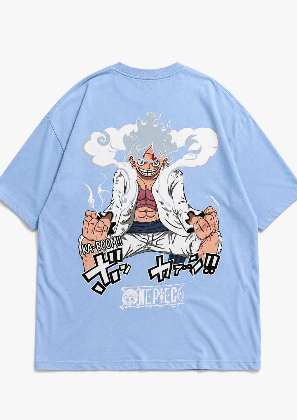 One Piece: Gear 5 Ka-Boom Luffy Oversized tee (Sky Blue Edition)