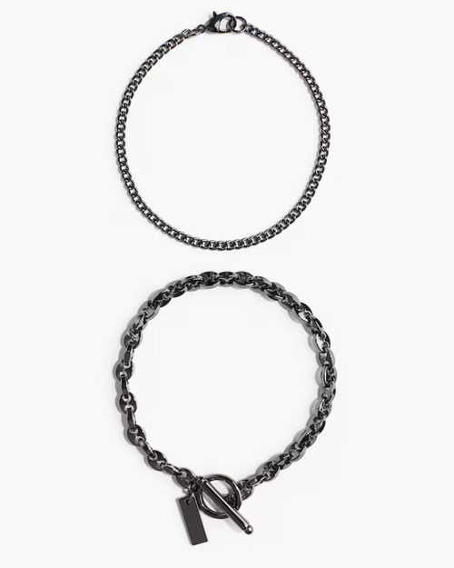 2-pack men's black bracelets