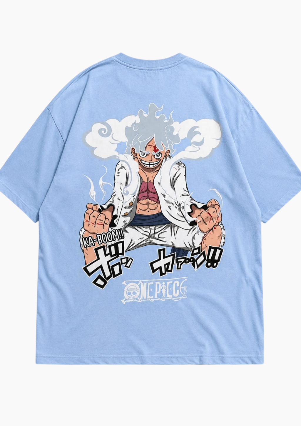 One Piece: Gear 5 Ka-Boom Luffy Oversized tee (Sky Blue Edition)