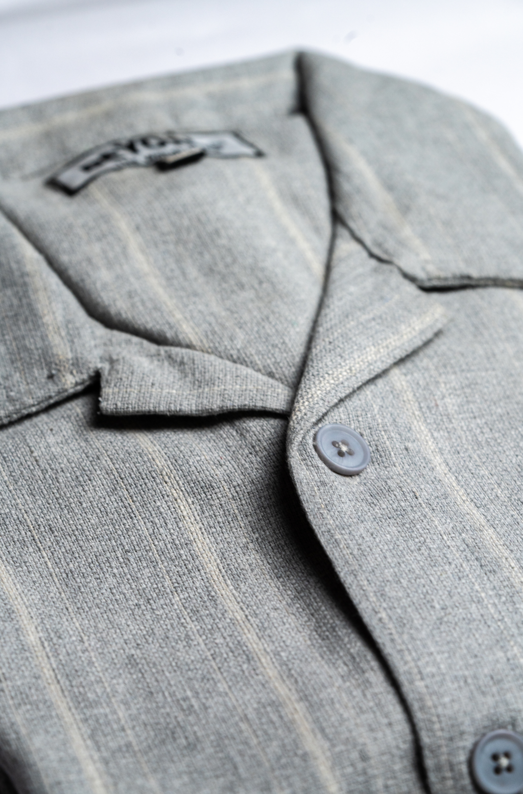 Classic Grey Cuban Collar Shirt