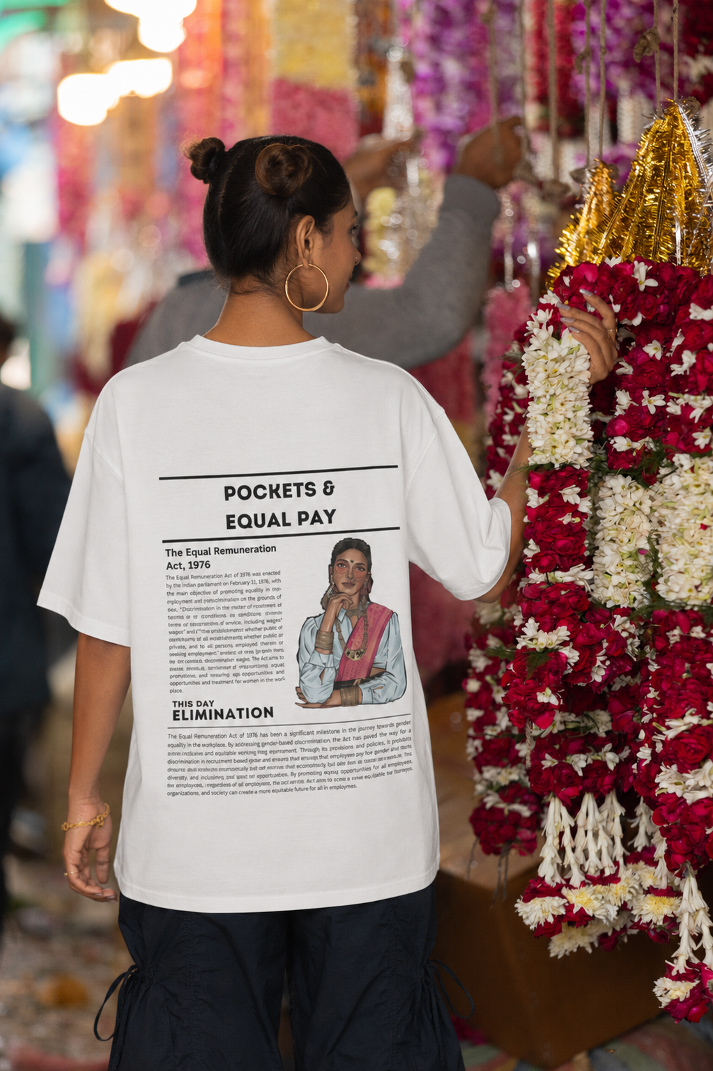 Pockets & Equal Pay, Oversized Unisex Graphic Heavyweight Tee