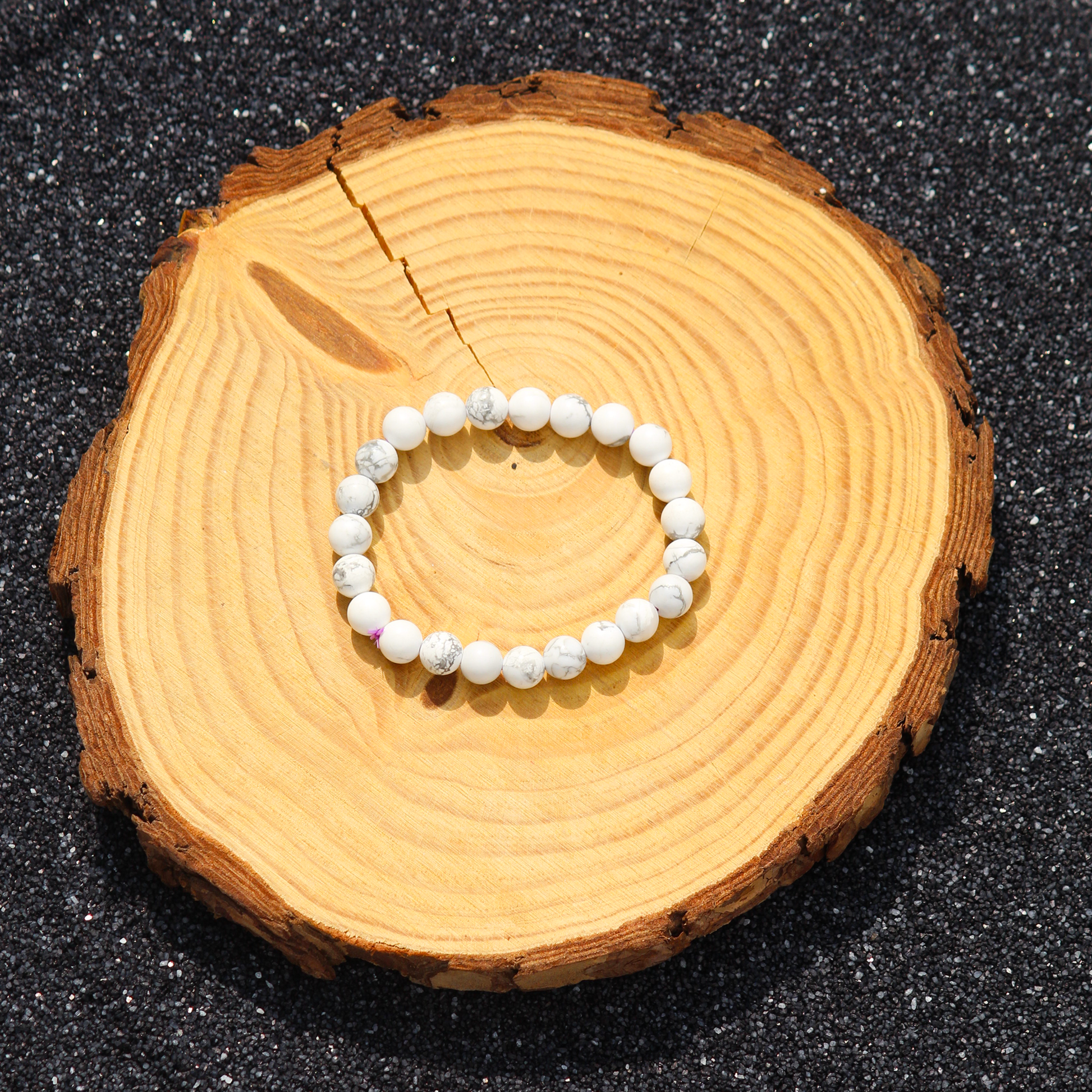 Tranquil Balance Howlite Stone Bead Men's Bracelet
