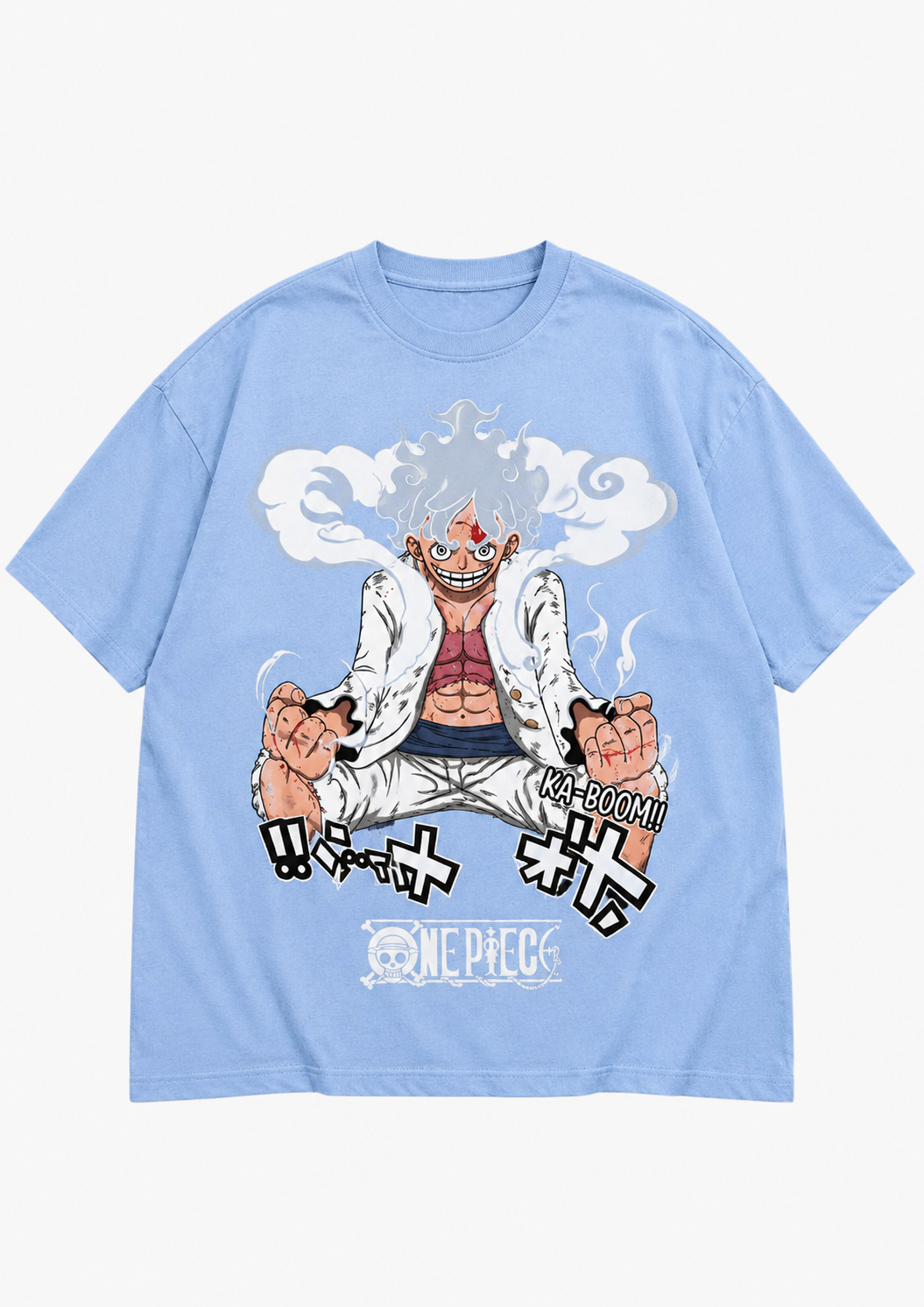 One Piece: Gear 5 Ka-Boom Luffy Oversized tee (Sky Blue Edition)