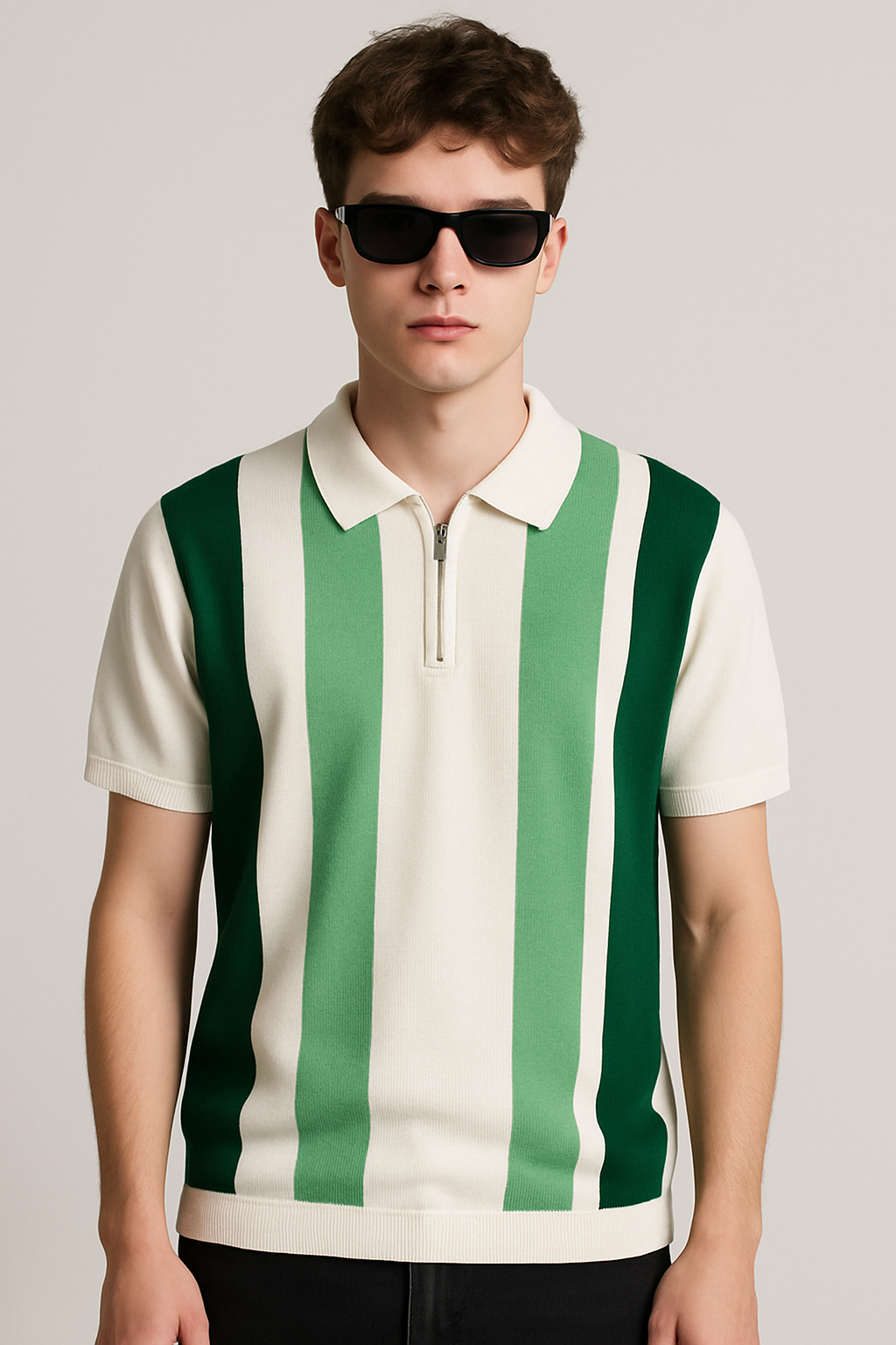 Verde Stride Zip Knit Polo