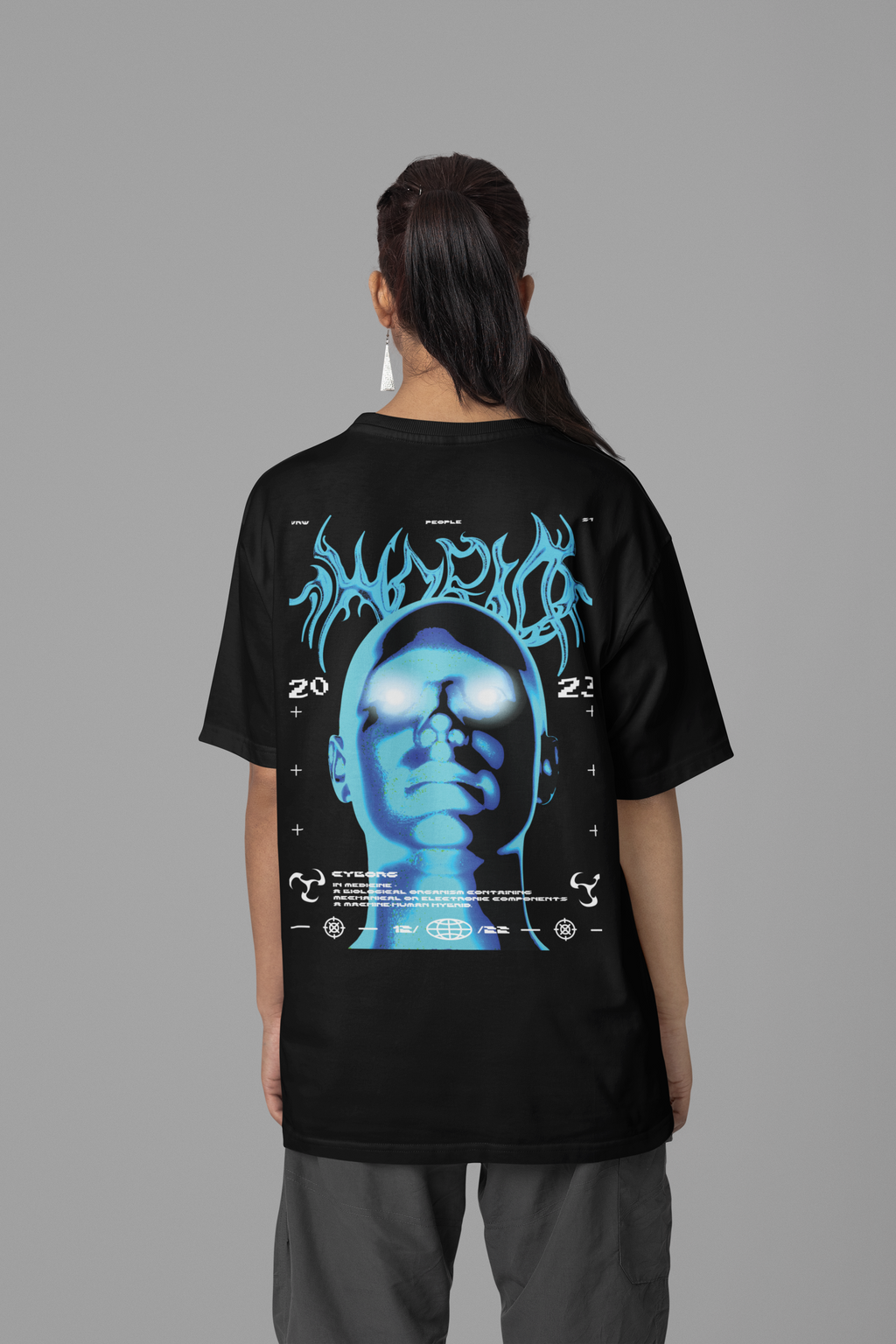 Techcore Mindset, Graphic Oversized Unisex Heavyweight Tee