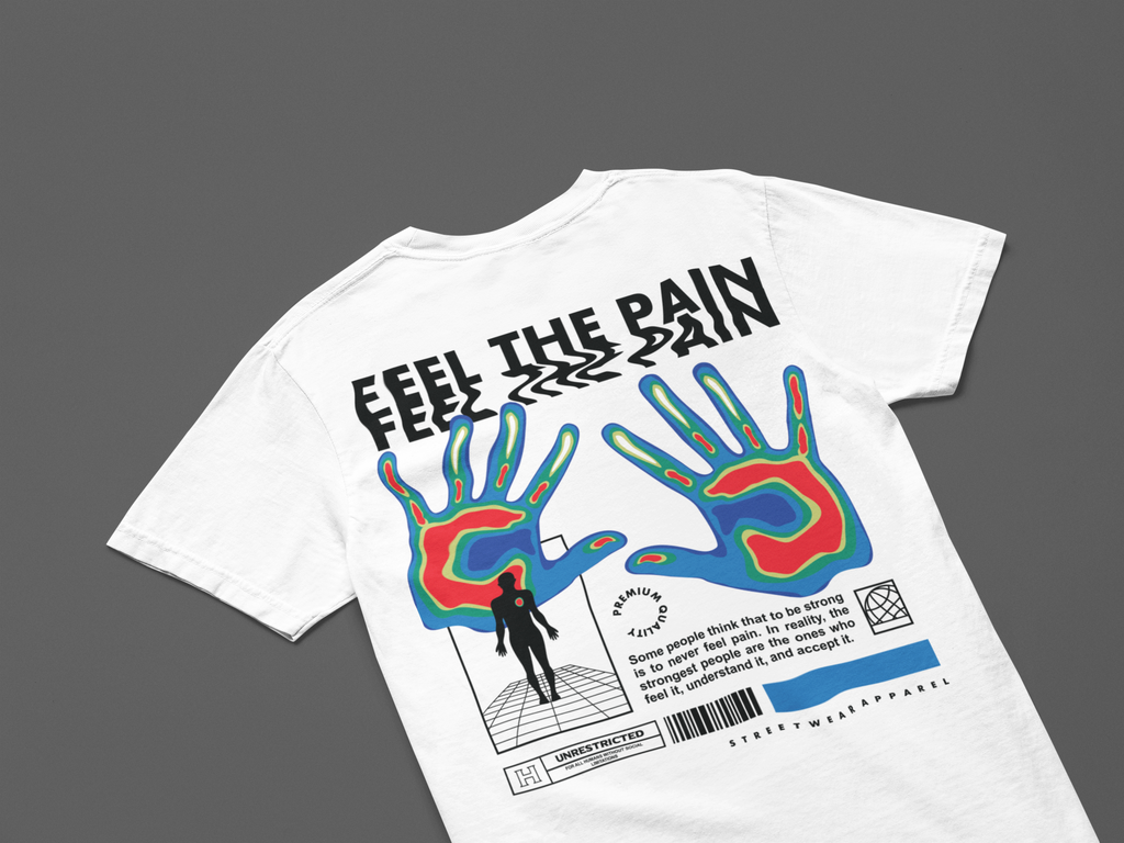 Feel The Pain' Graphic Oversized Unisex Heavyweight Tee