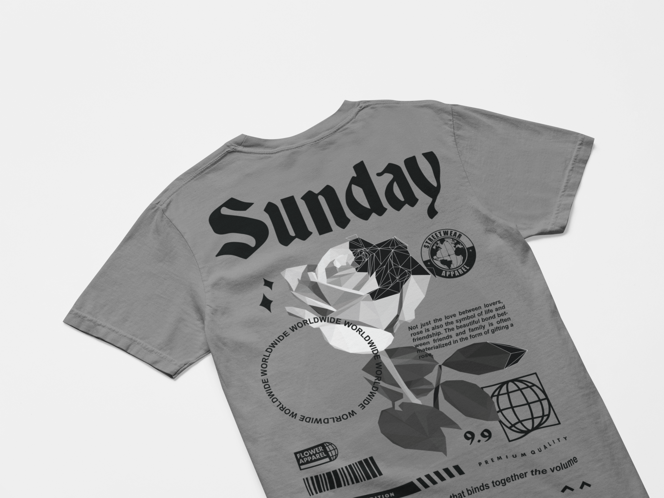 SUNDAY, Oversized Unisex Graphic Heavyweight Tee