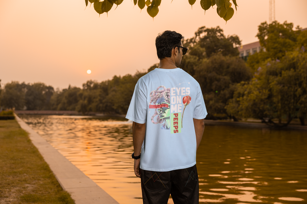 EYES ON ME PEEPS, Oversized Unisex Heavyweight Tee