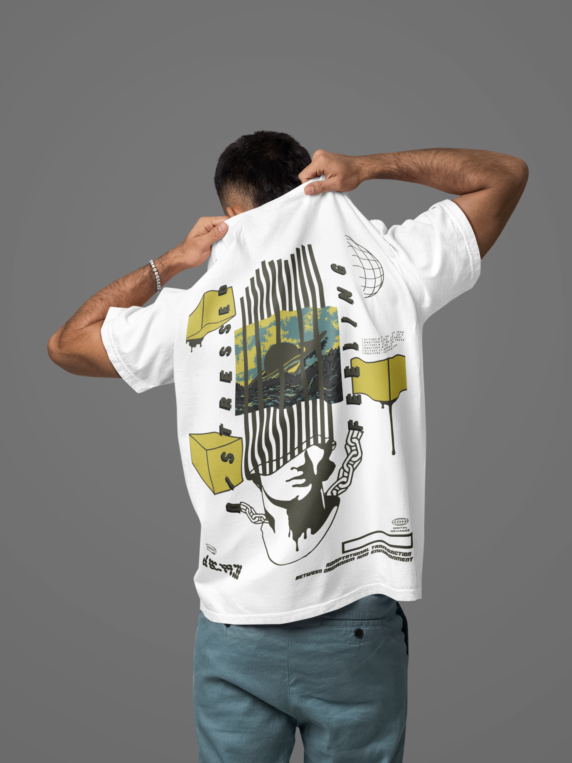 Trapped in Thought, Oversized Unisex Heavyweight Tee