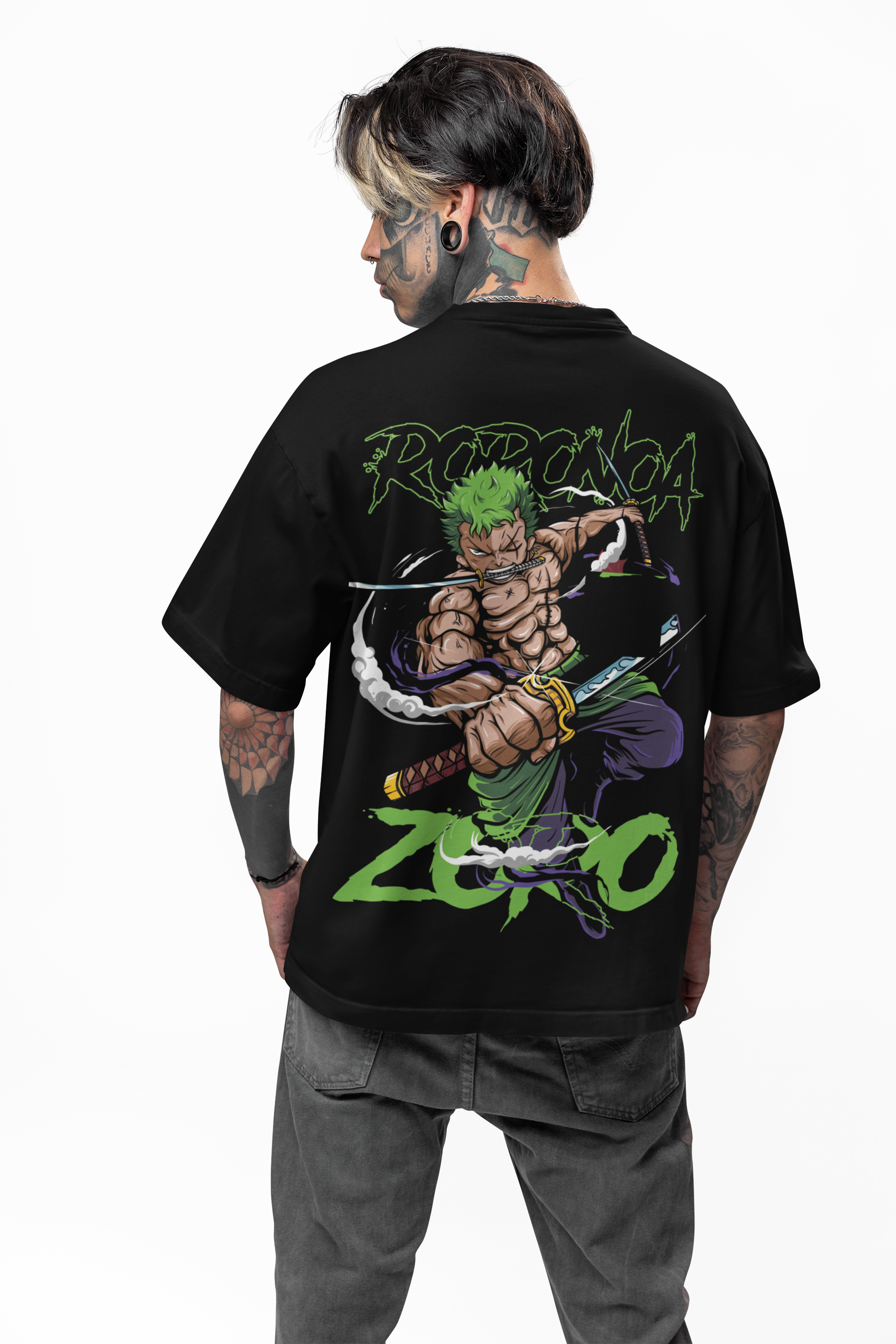 Three-Sword Demon Oversized Unisex T-Shirt – Zoro Edition