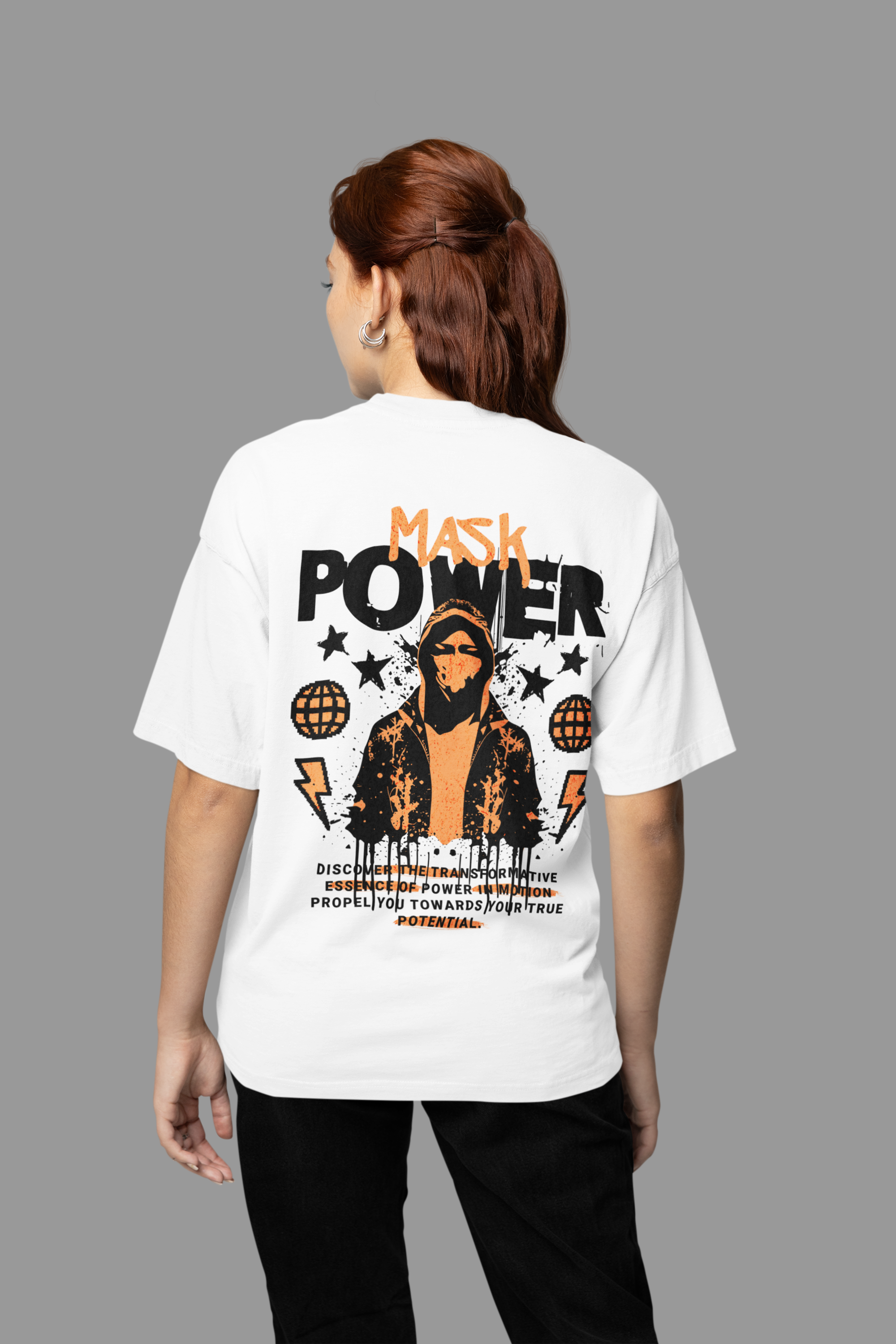 Mask Power, Oversized Unisex Heavyweight Tee