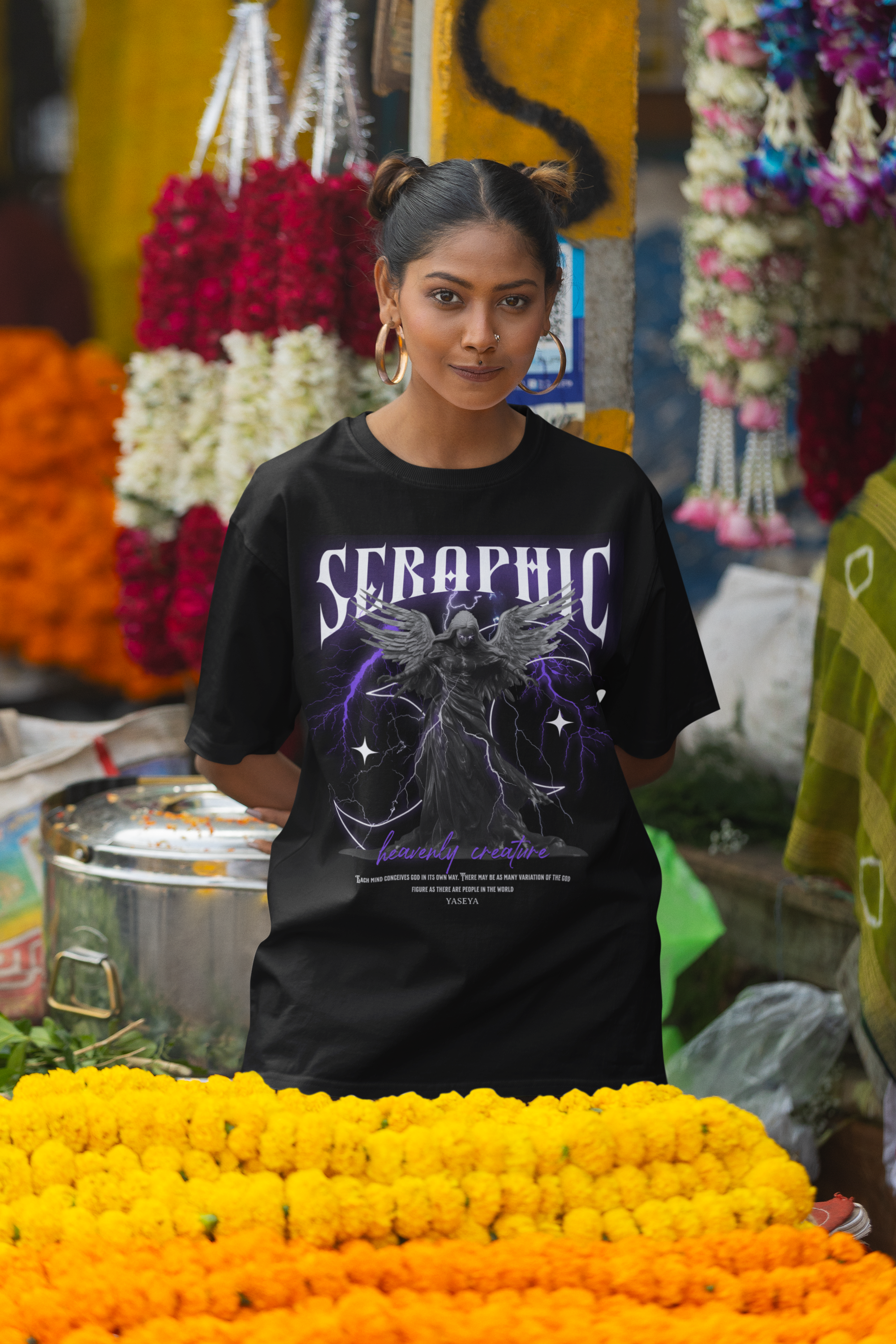 SERAPHIC, Oversized Unisex Graphic Heavyweight Tee