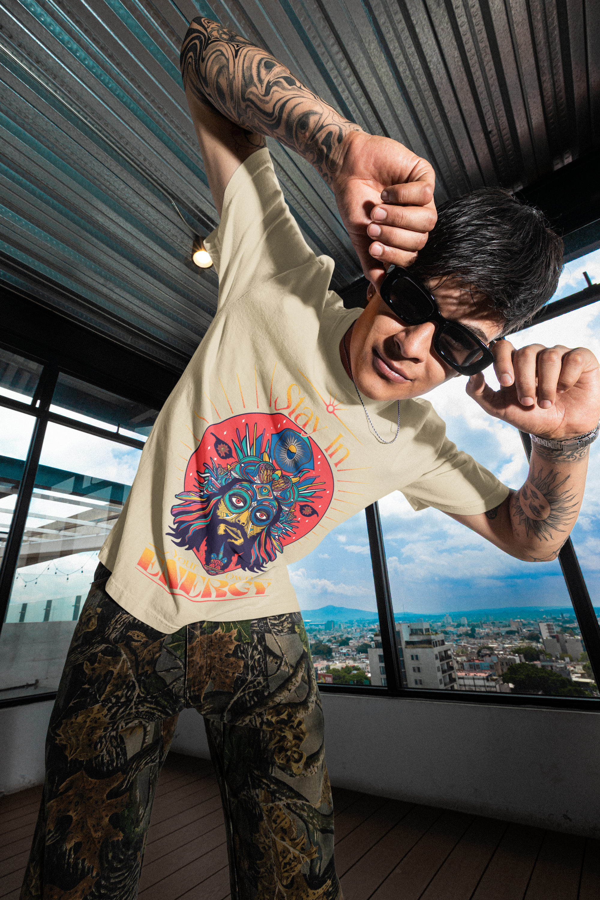 Stay in your own ENERGY, Unisex Oversized Heavyweight Tee