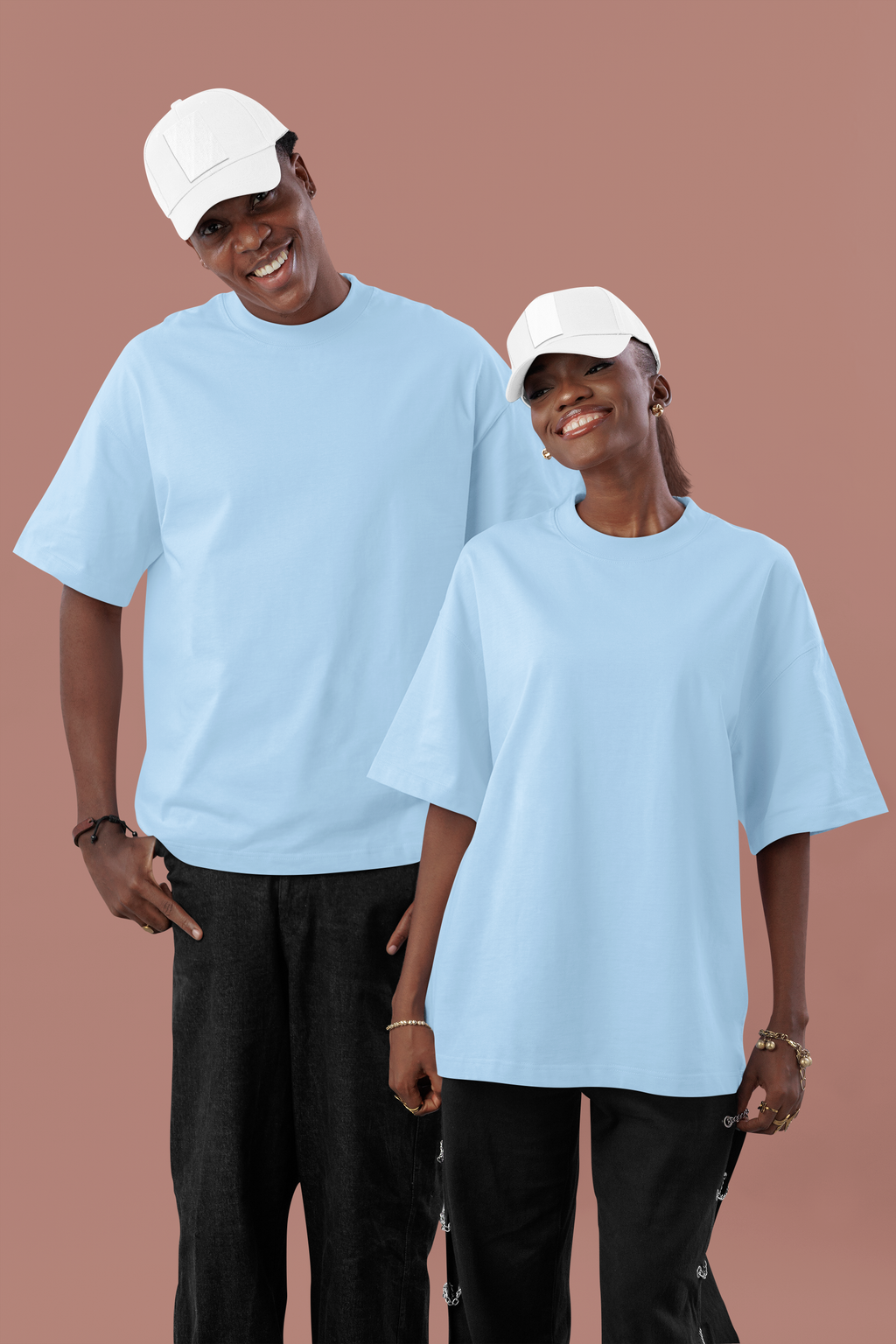 Skycore Heavyweight Plain Oversized Unisex T-Shirt – Ice Blue