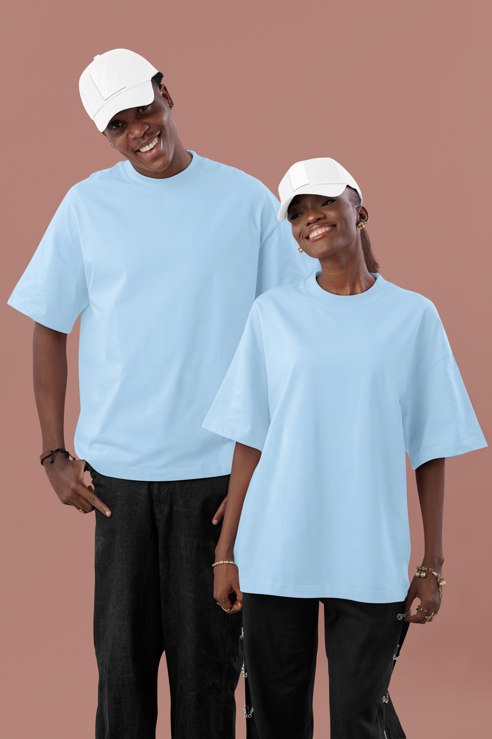 Skycore Heavyweight Plain Oversized Unisex T-Shirt – Ice Blue