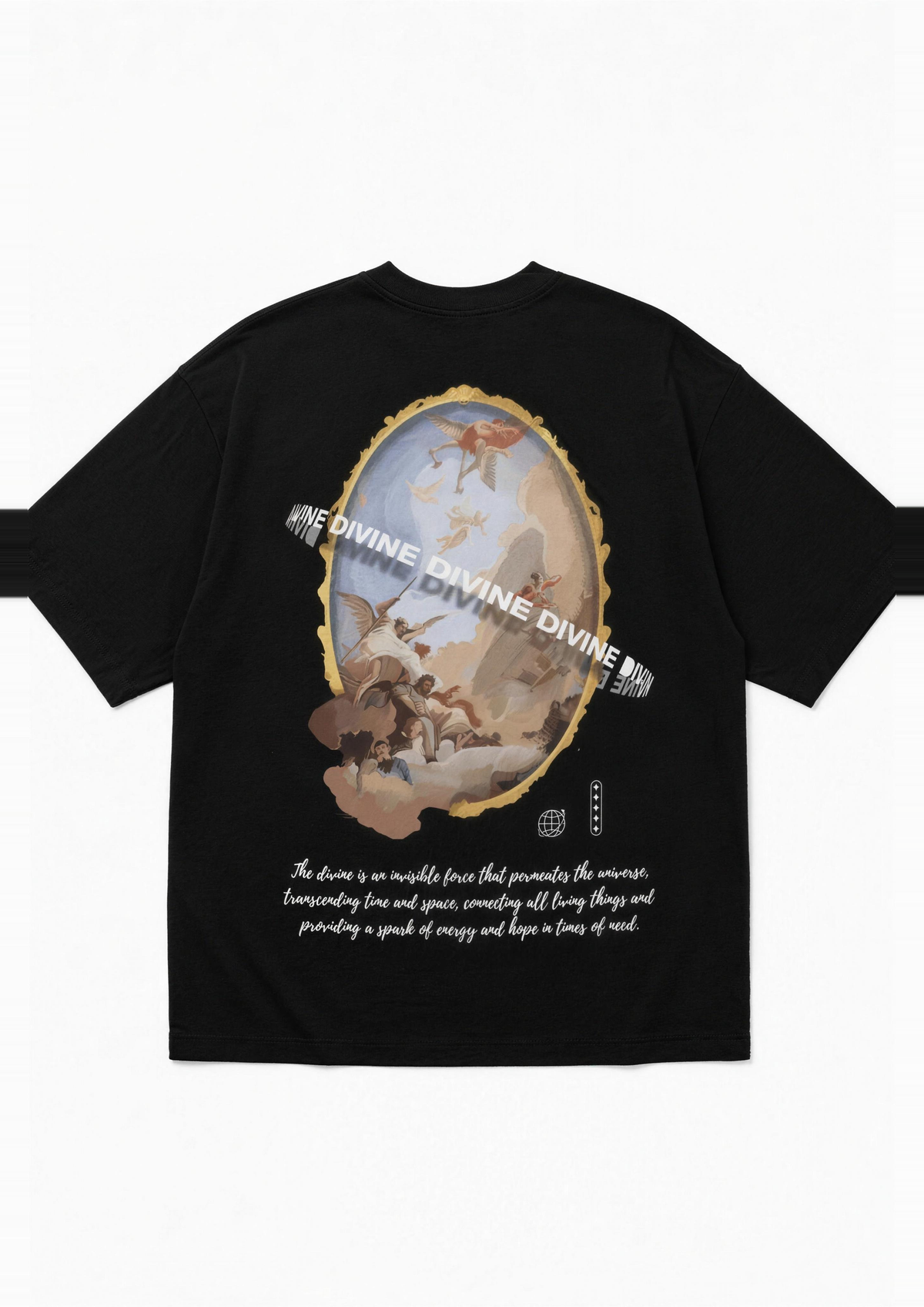 Divine oversized heavyweight tee - back print lay-flat
