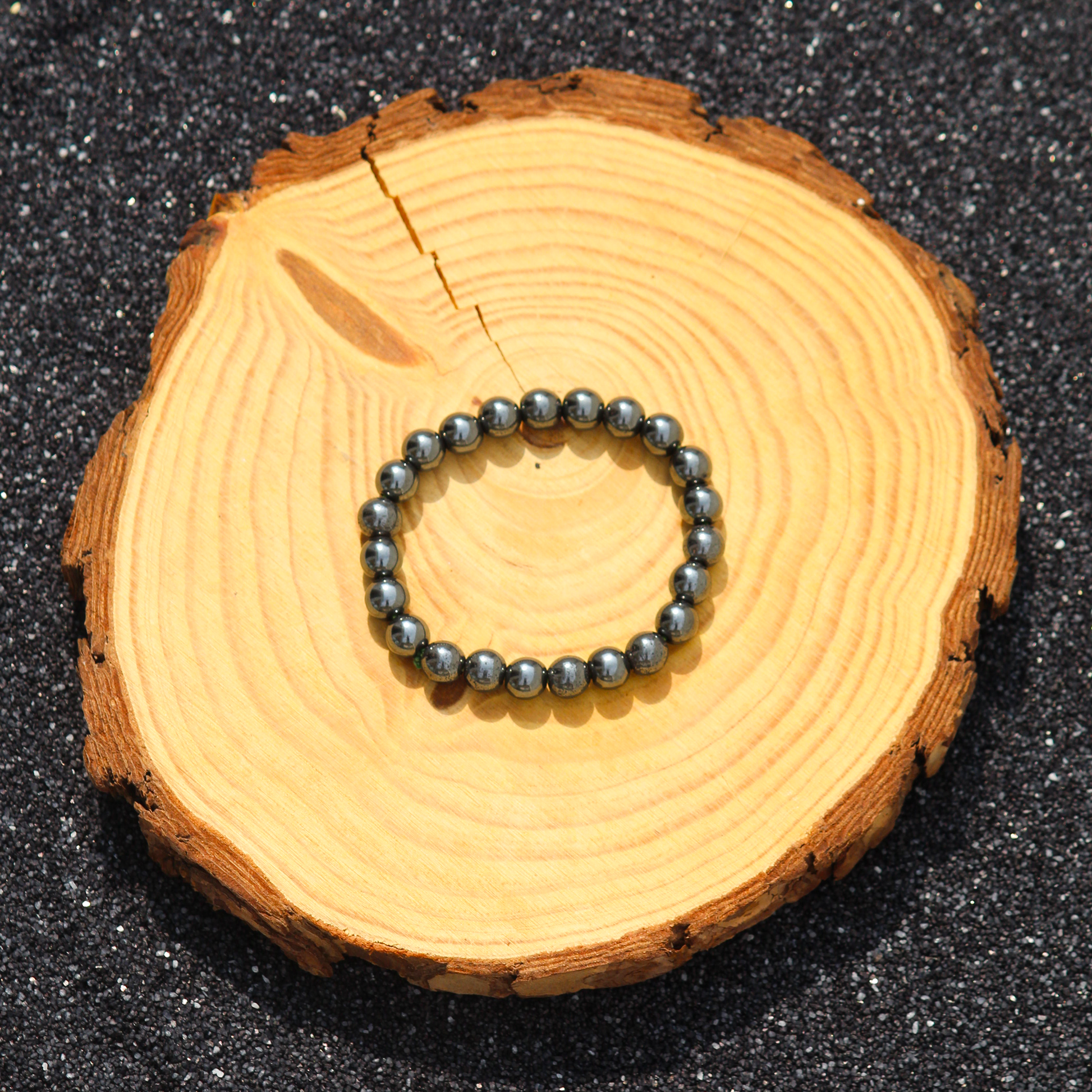 Grounded Strength Hematite Bead Bracelet – Men’s Energy Jewelry