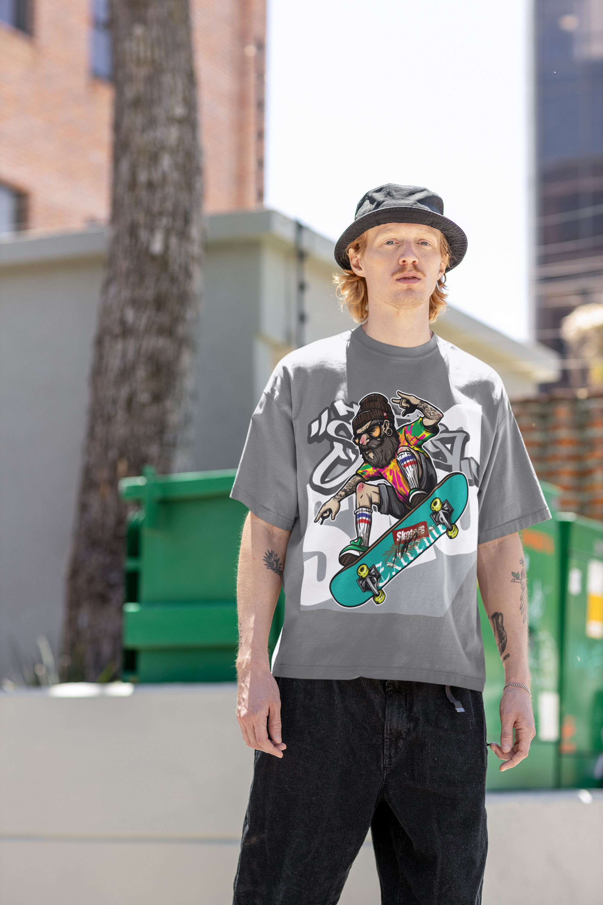 Street Skater, Oversized Unisex Heavyweight Tee