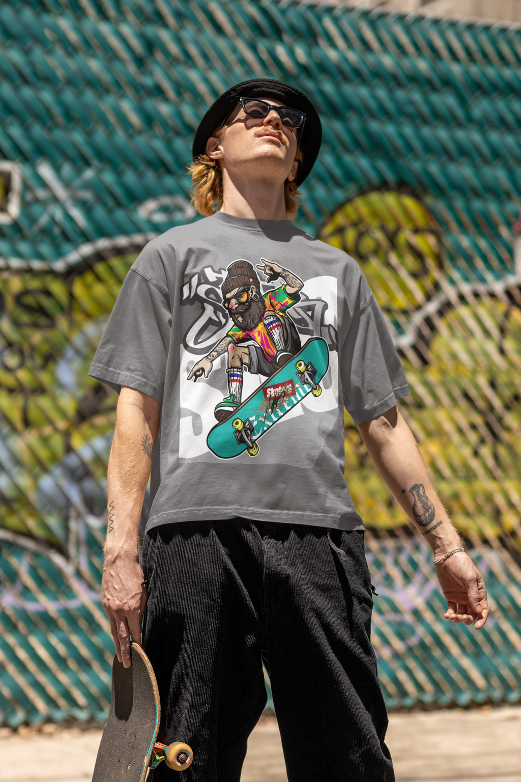 Street Skater, Oversized Unisex Heavyweight Tee
