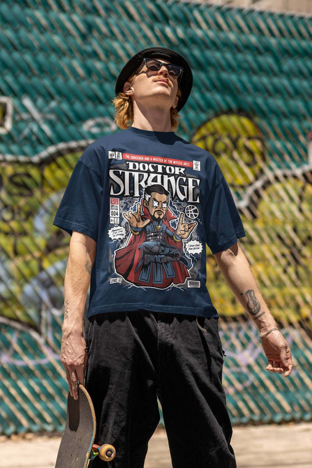 Doctor Strange Comic Graphic Unisex Oversized Tee