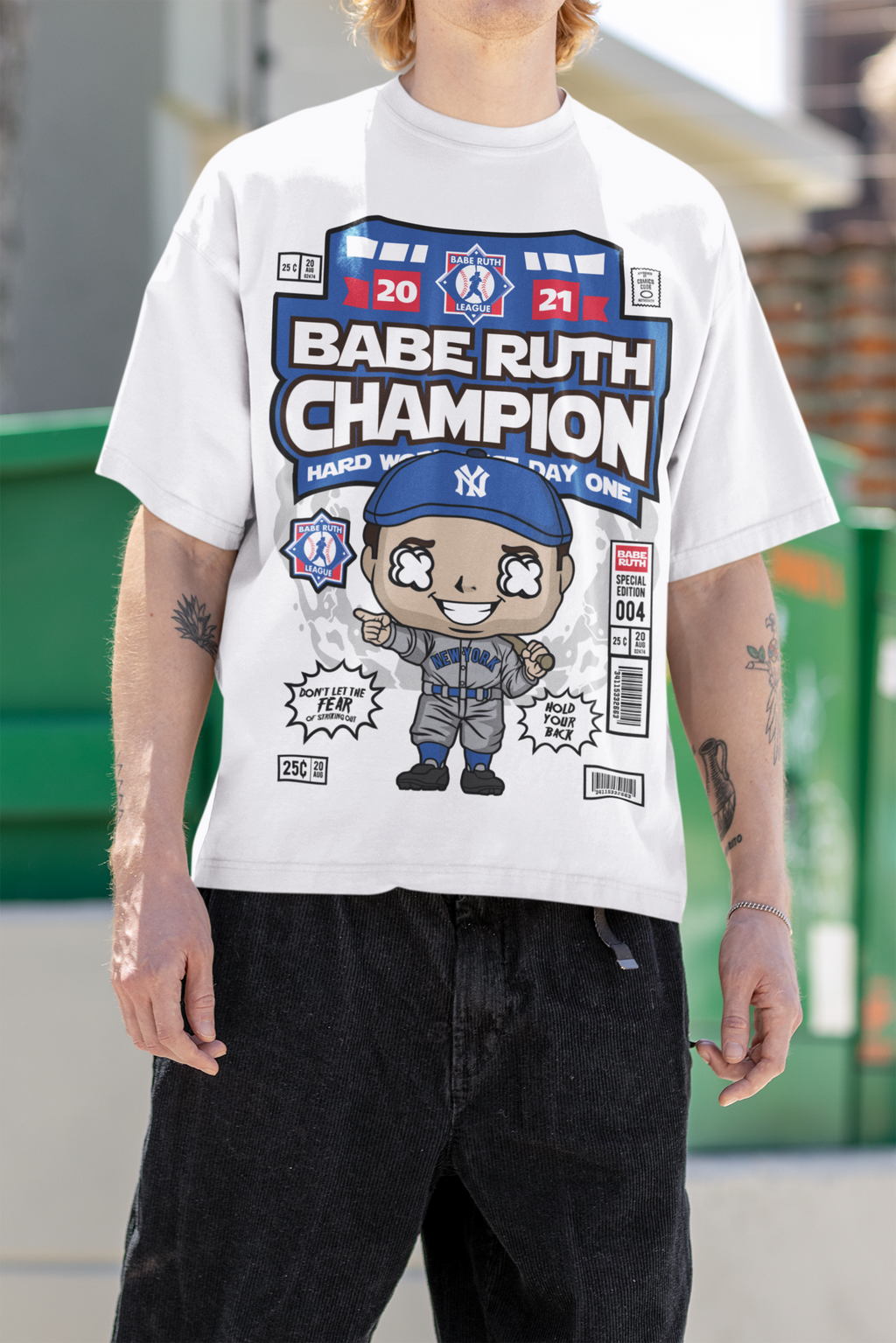 Babe Ruth Champion Graphic Oversized Tee