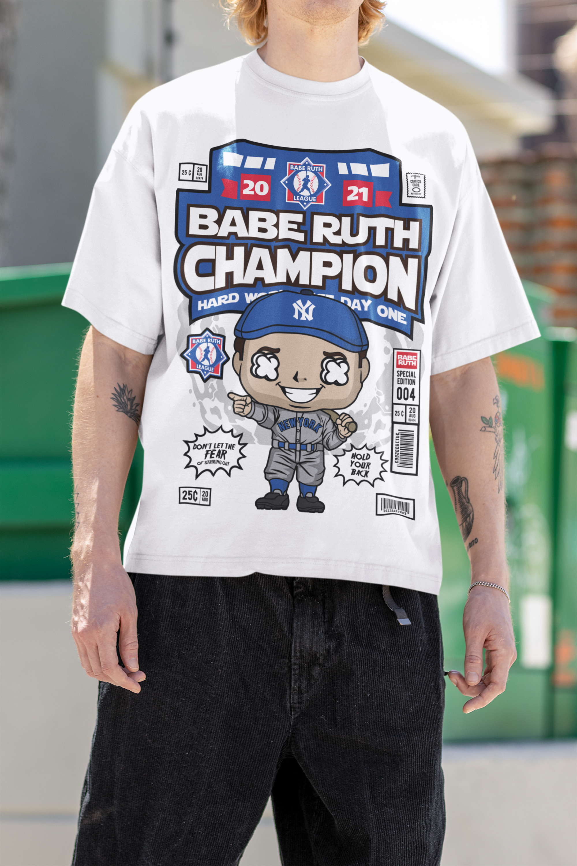 Babe Ruth Champion Graphic Oversized Tee