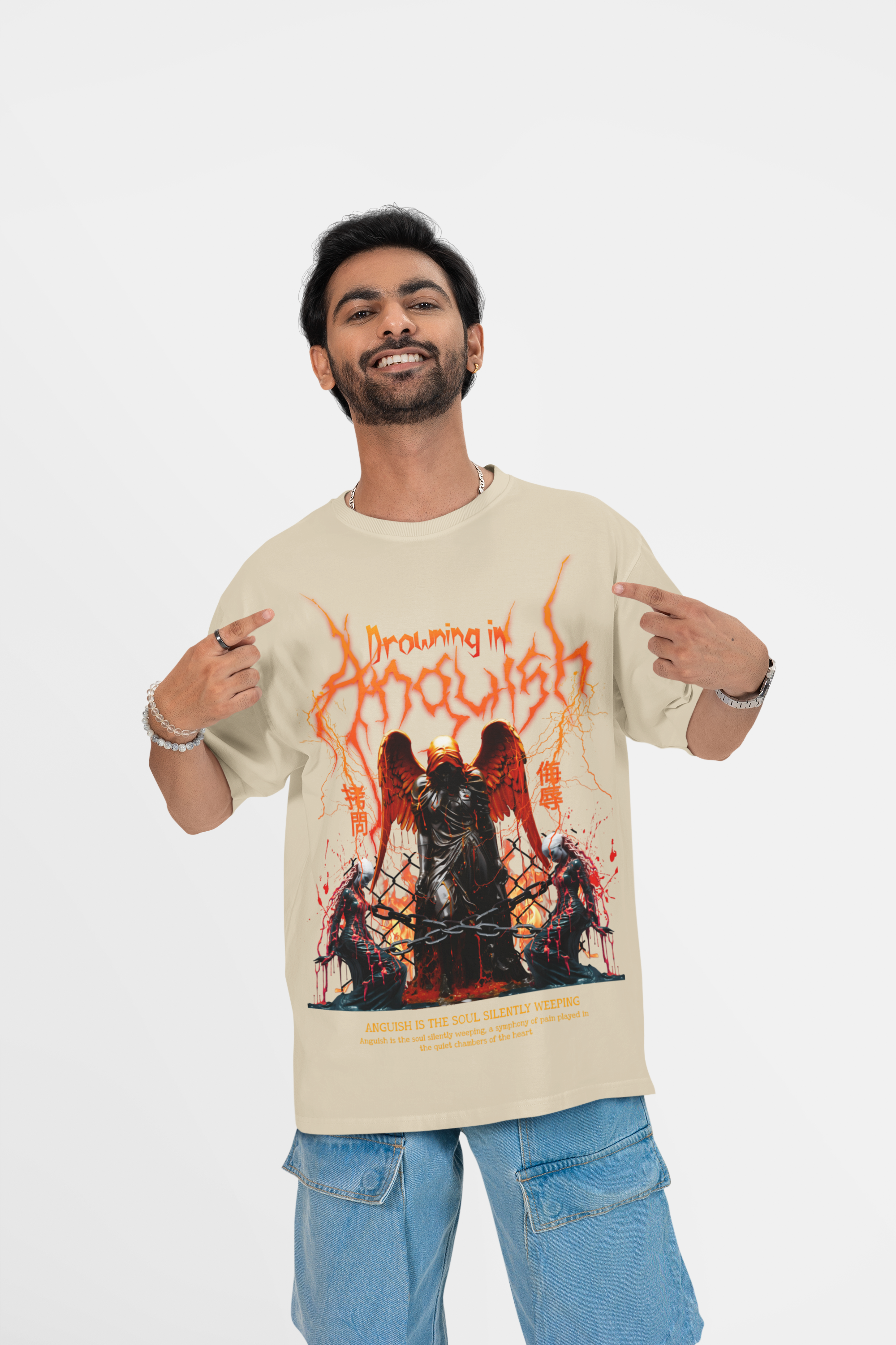 DROWNING IN ANGUISH, oversized Unisex Heavyweight Tee