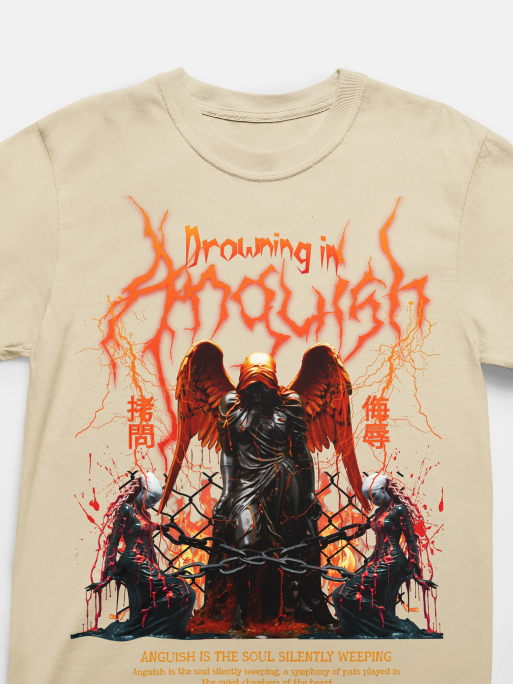 DROWNING IN ANGUISH, oversized Unisex Heavyweight Tee