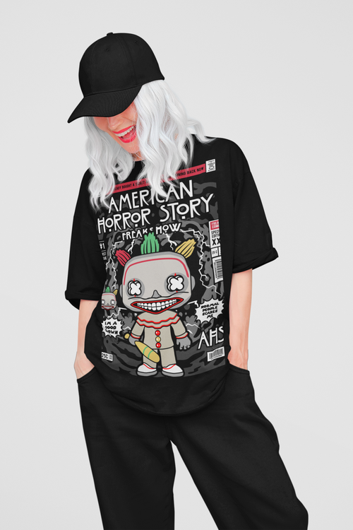 AHS Freak Show Oversized Unisex Graphic Tee – Black
