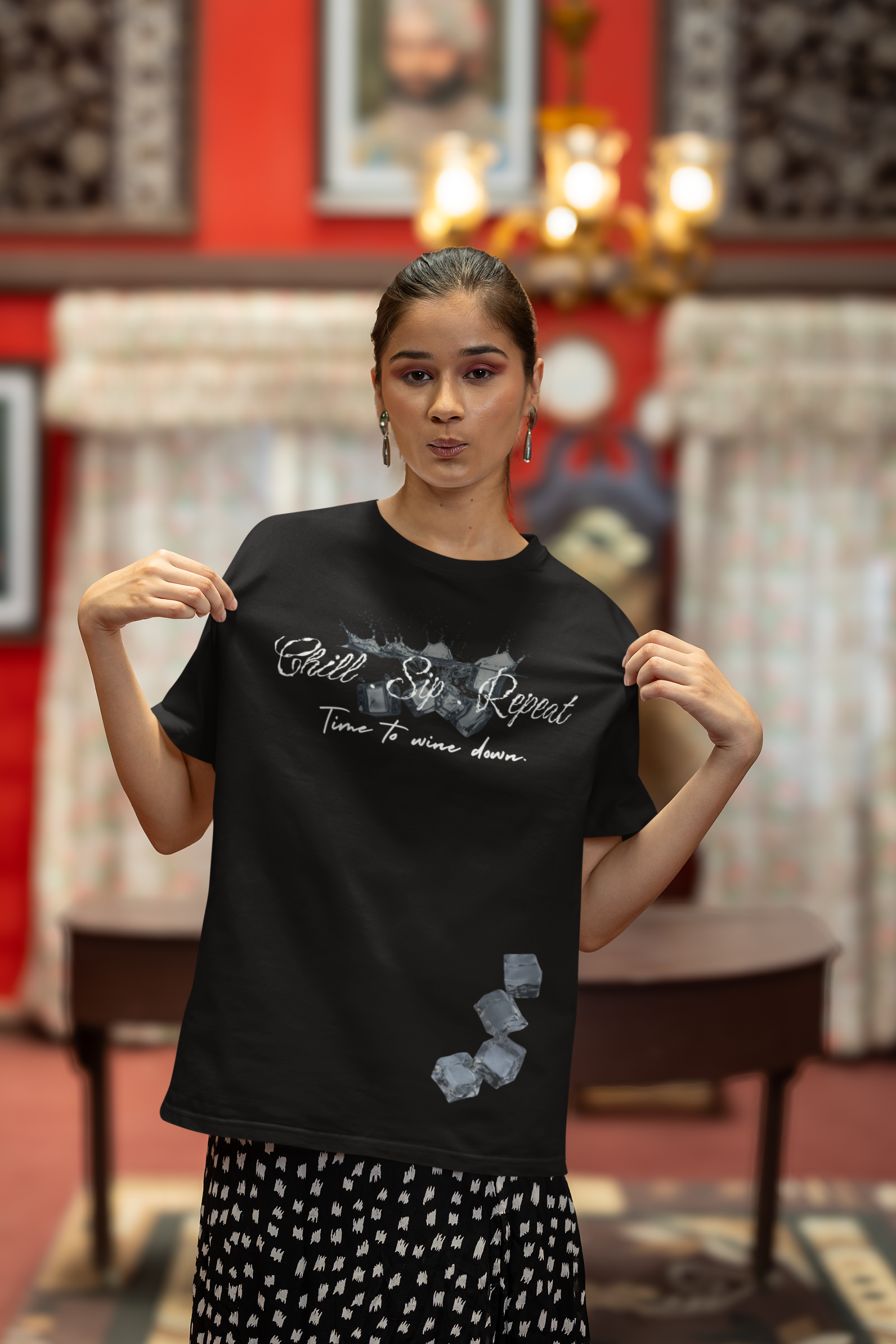 Wine O'clock, Oversized Unisex Heavyweight Heavyweight Tee