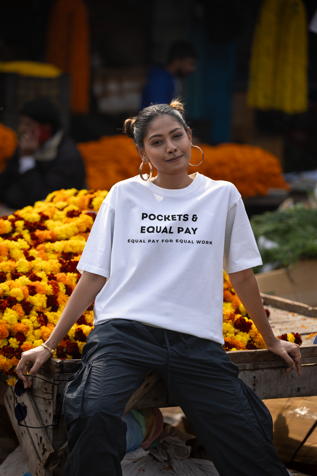 Pockets & Equal Pay, Oversized Unisex Graphic Heavyweight Tee